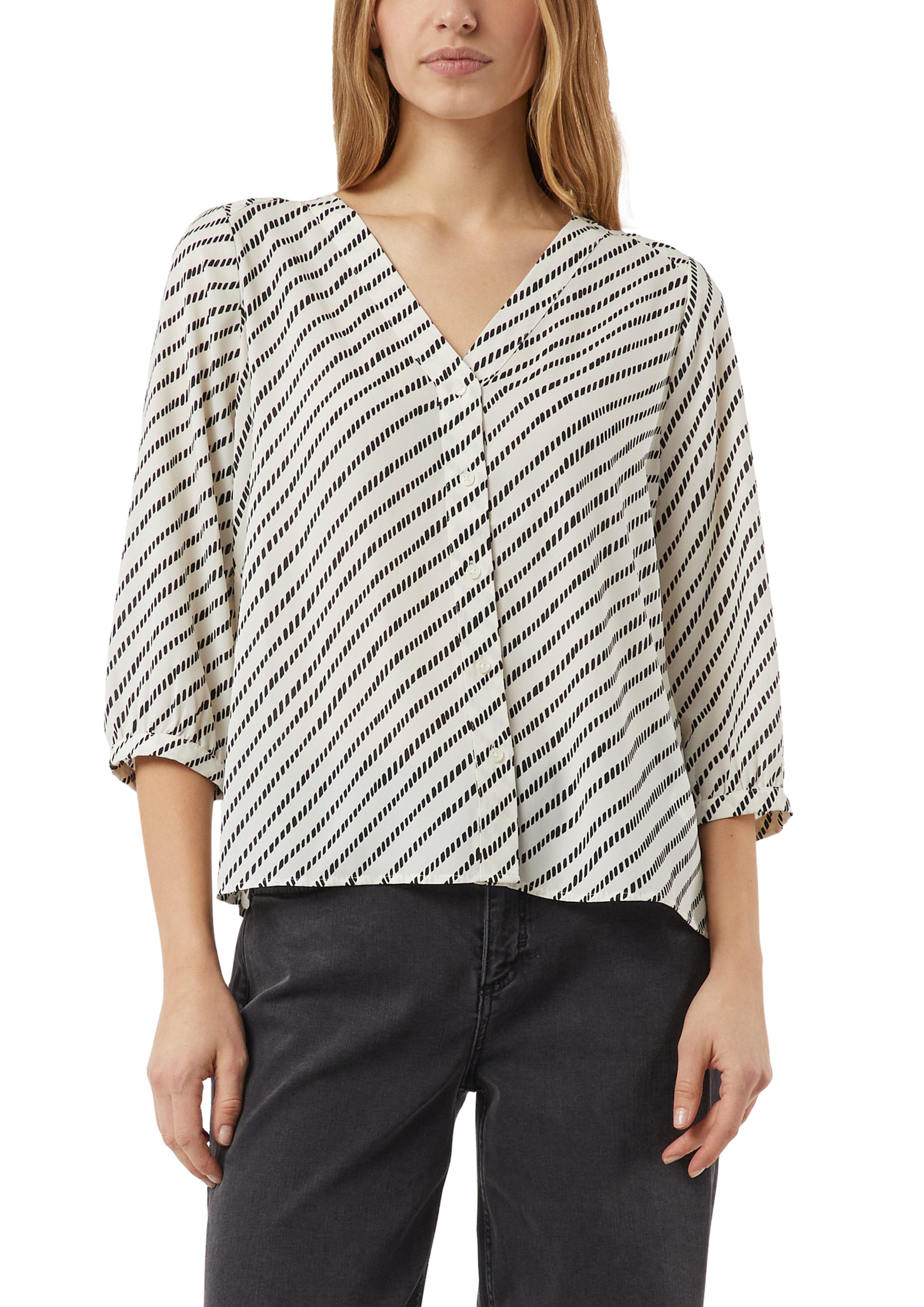 comma Shirtbluse 3/4-Arm Tunika mit grafischem Muster