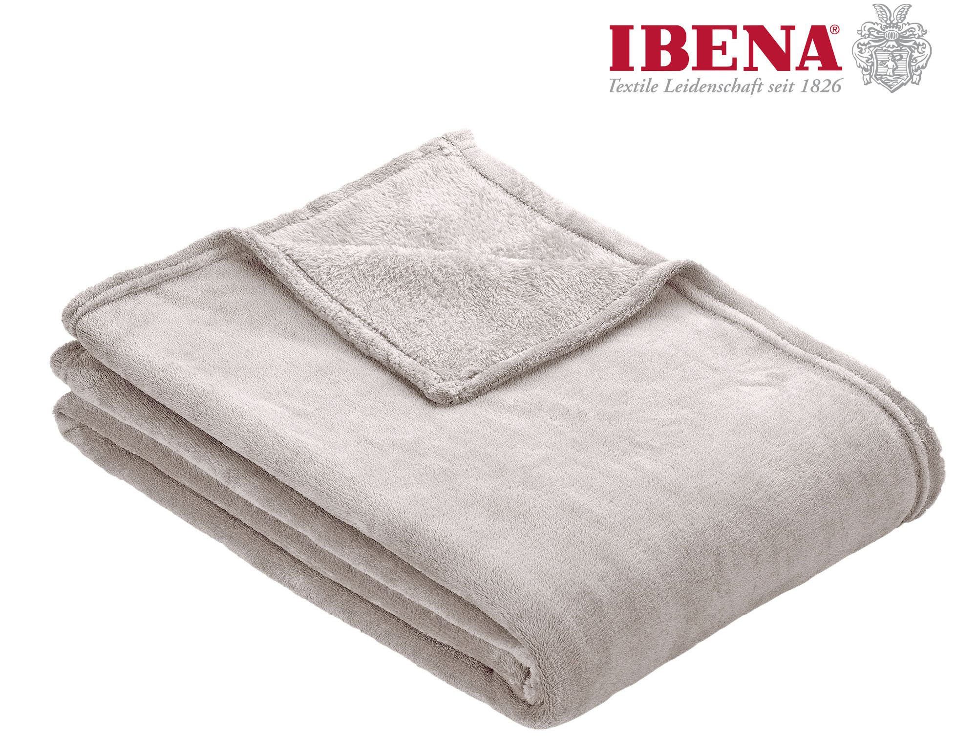 Wohndecke Uni Fleecedecke Olbia, IBENA, einfarbig schick, Kuscheldecke