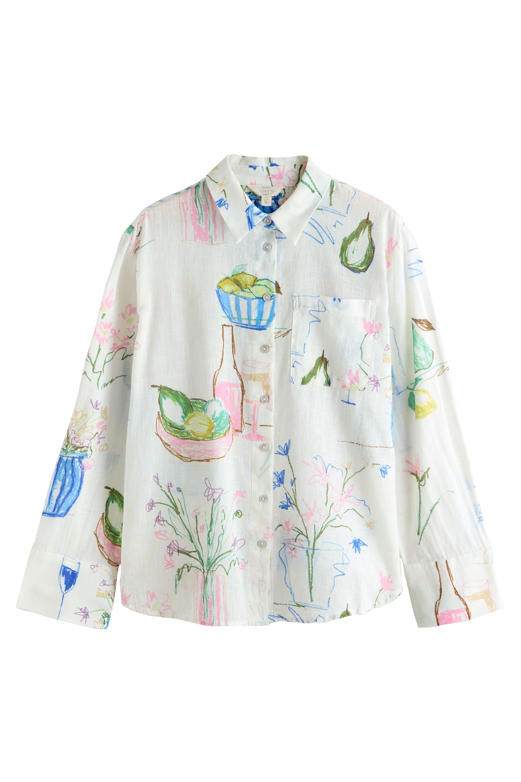 Next Langarmhemd Relaxed Fit Langarm-Hemd mit Leinen (1-tlg)