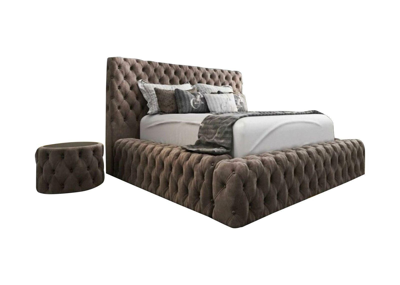 JVmoebel Boxspringbett Textil Schlafzimmer Möbel Luxury Кровати Chesterfield Boxspring Braun, Made in Europa