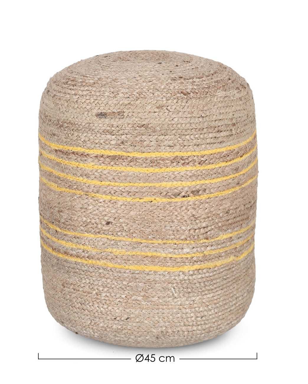 Feeling4Home Pouf Ankit aus Jute, Gelb