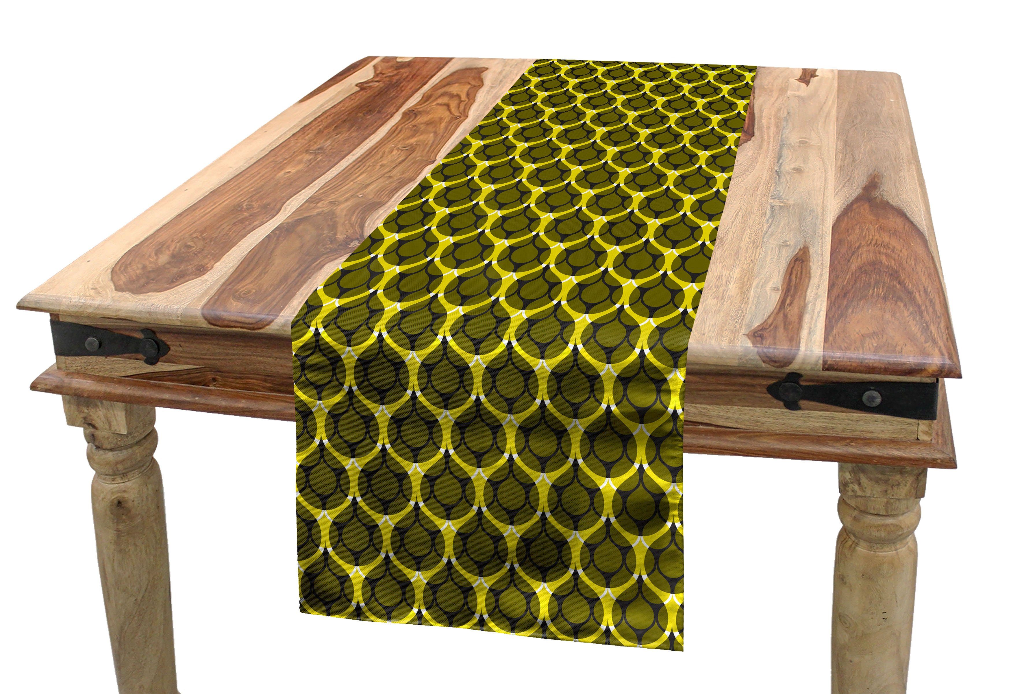 Abakuhaus Tischläufer Esszimmer Küche Rechteckiger Dekorativer Tischläufer, Regen Bumble Bee Honeycomb Ogee