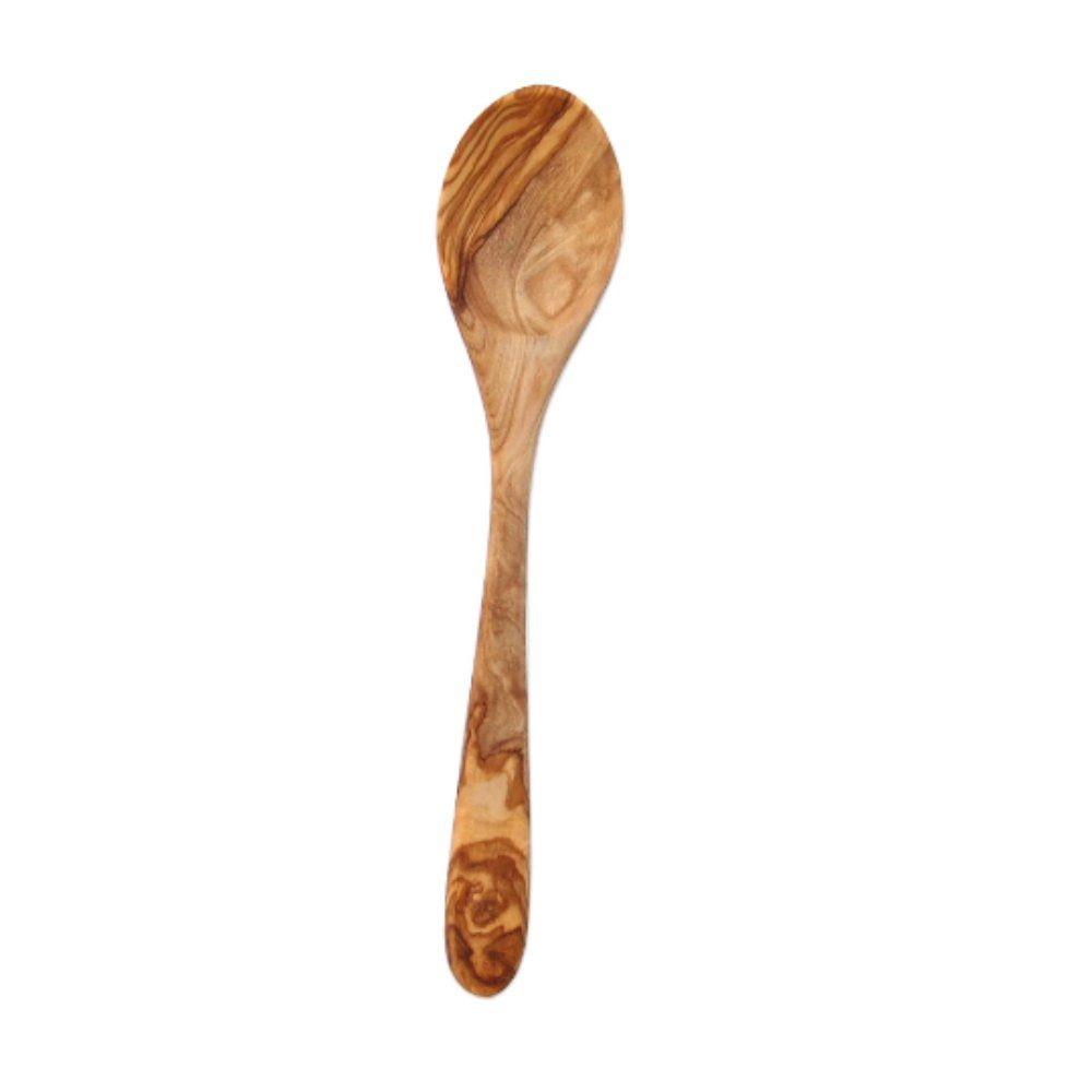 Olivenholz-erleben Esslöffel aus massivem Olivenholz, Länge: ca. 22 cm (1 Stück), Geschmackneutral & hygienisch, robust & langlebig, jeder ein Unikat