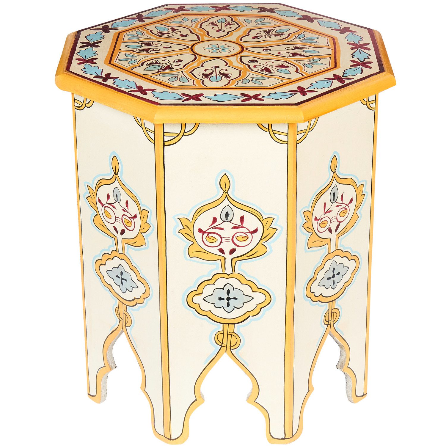 Marrakesch Orient & Mediterran Interior Beistelltisch Orientalischer Beistelltisch Blumenhocker Gargar Beige (1-St), Handarbeit