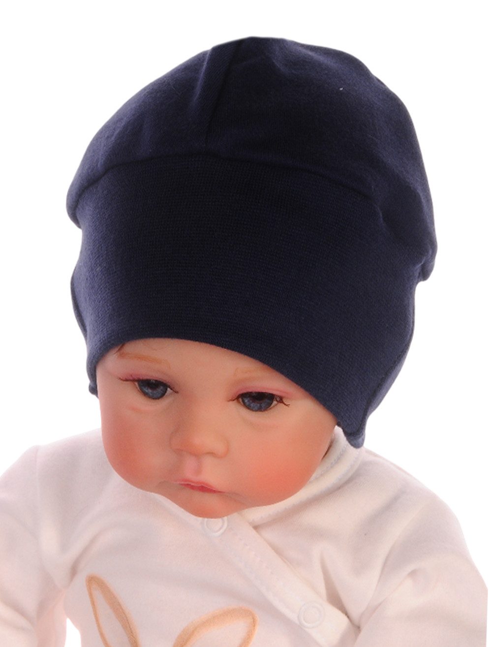 La Bortini Erstlingsmütze Baby Mütze für Neugeborene Übergangsmütze neutral elastisch, weich, 34 35 36 37 38 39 40 41 42 43 für Neugeborene
