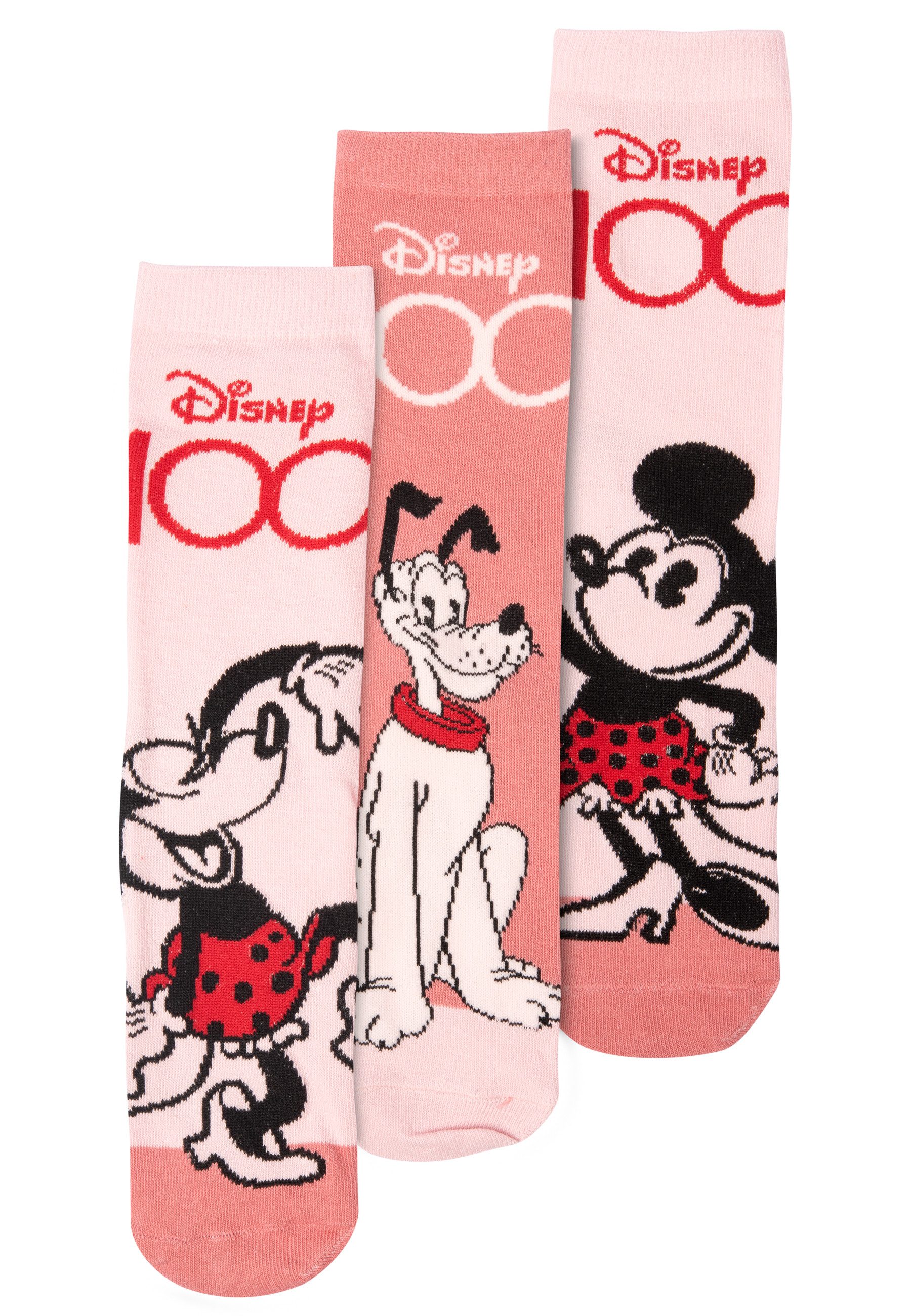United Labels® Socken Disney Minnie Mouse, Mickey Mouse und Pluto