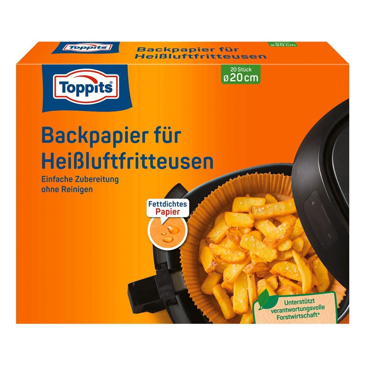 Toppits Backpapier, Ø 20 cm, für Airfryer