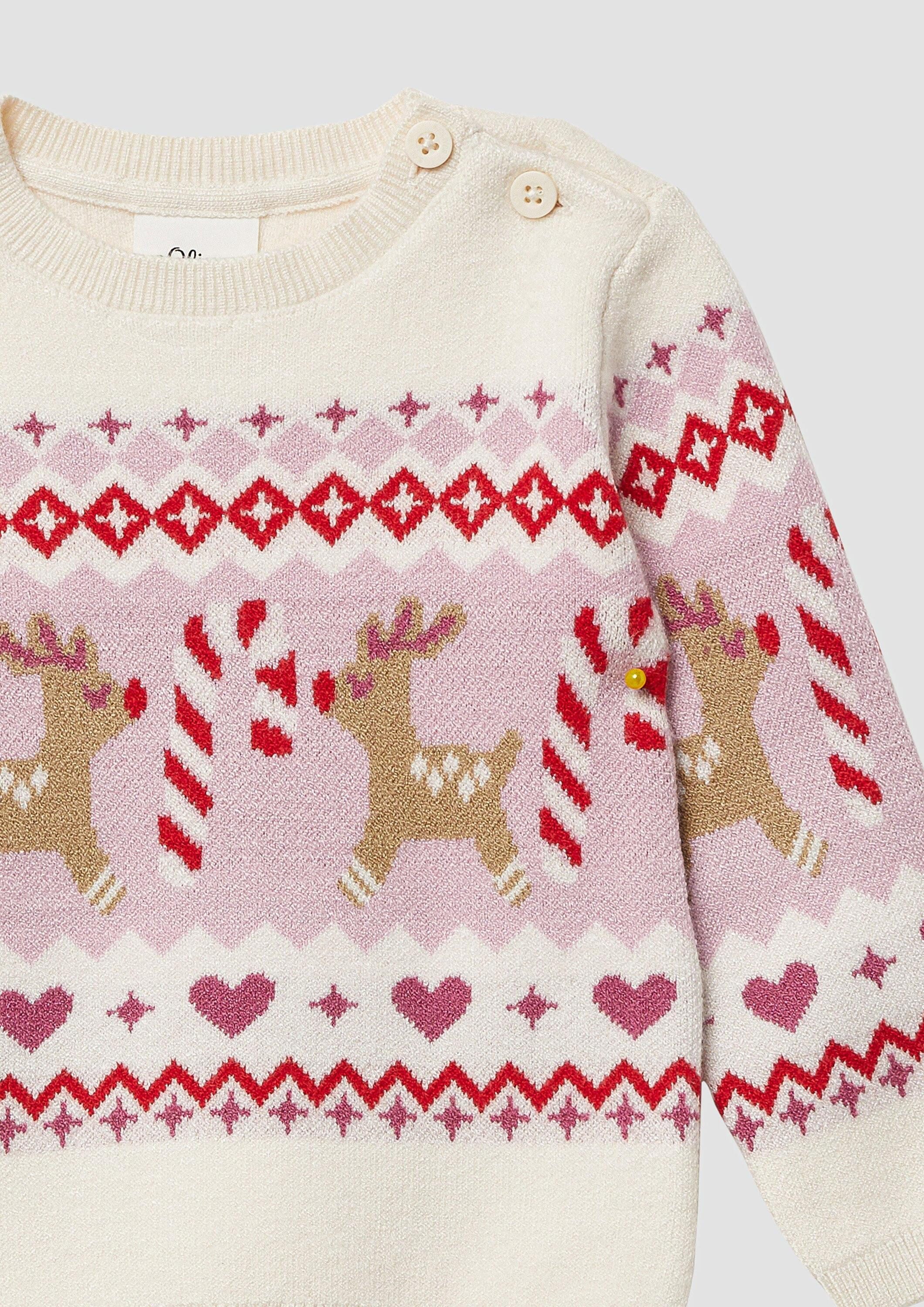 s.Oliver Longpullover Strickpullover Strickpullover mit Weihnachtsmotiven