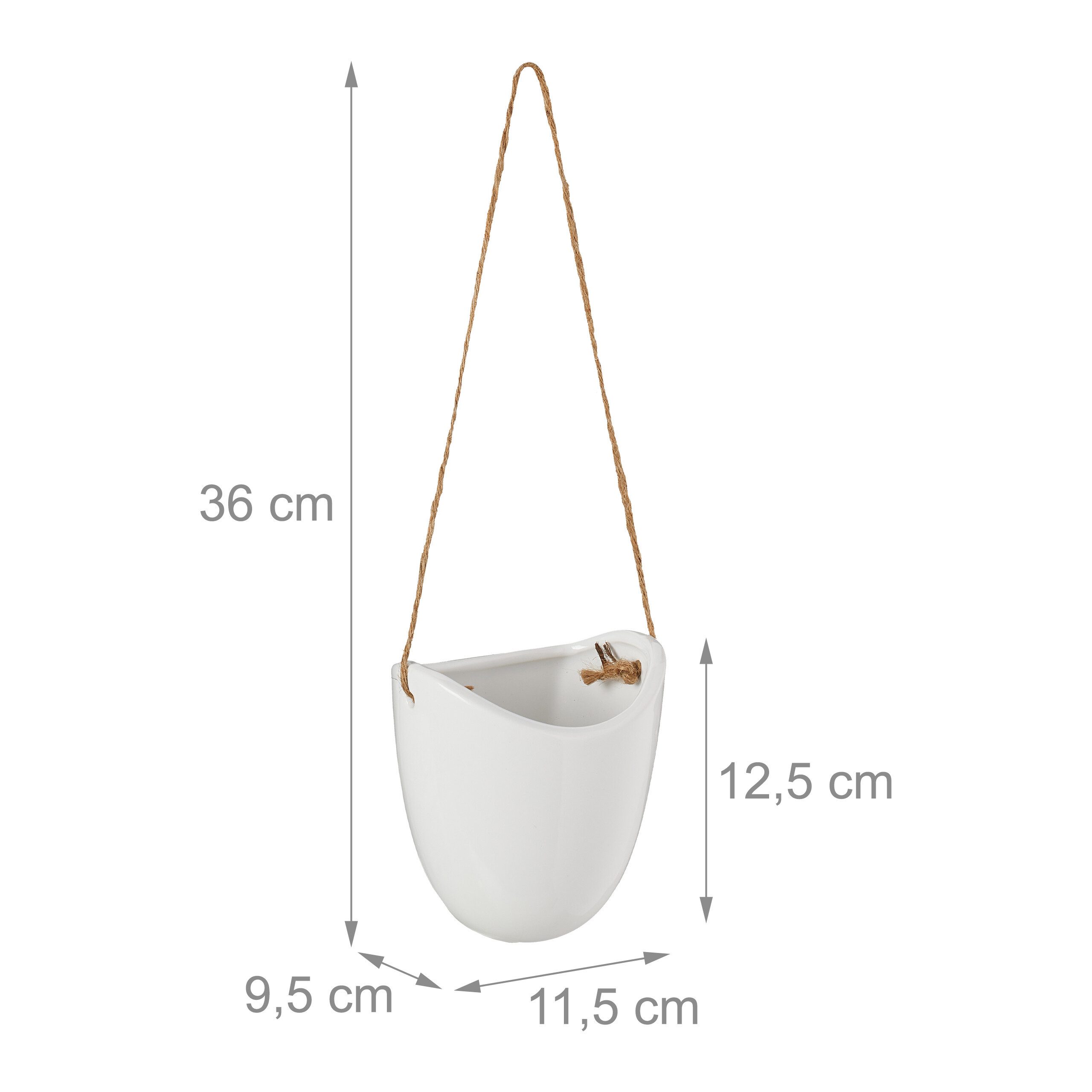 relaxdays Blumentopf Hängende Wandvase im 3er Set (3 St) – Bild 4 von 5
