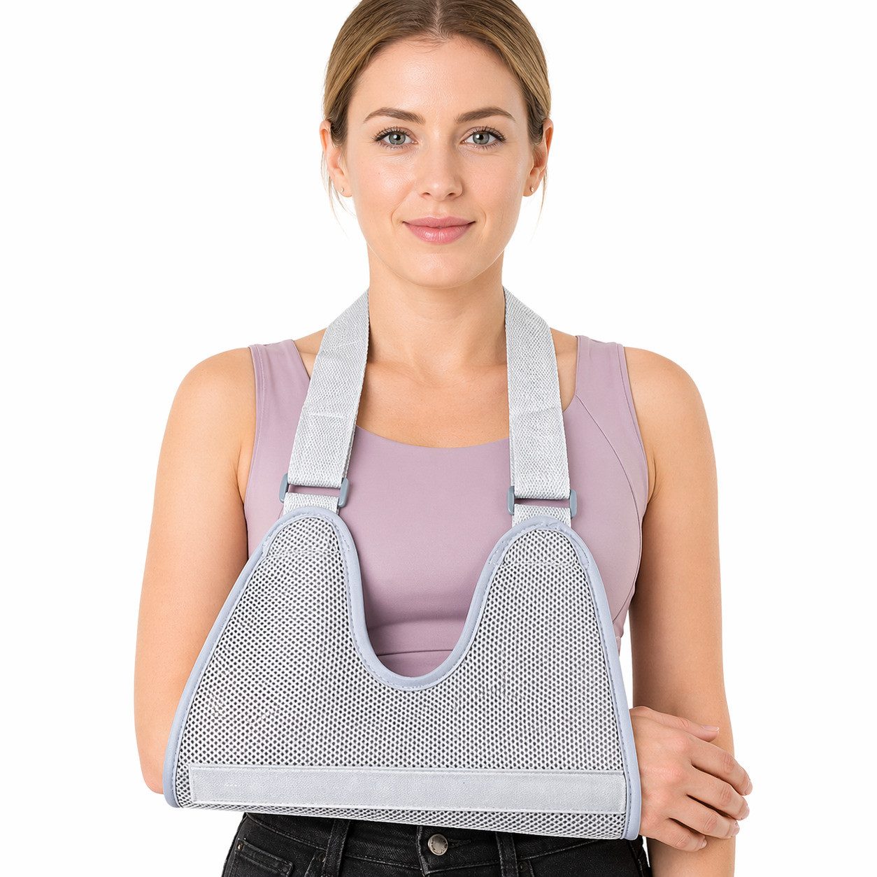 COOL-i ® Armbandage Armtragegurt, verstellbare Armschlinge, mit atmungsaktivem Netzmaterial & Stützplatten
