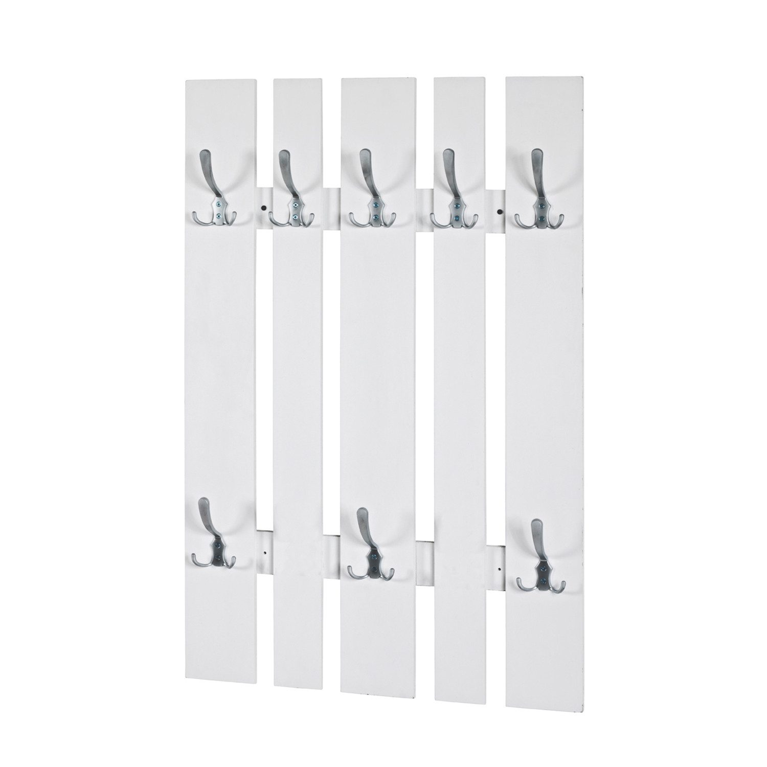 HAKU Wandgarderobe HAKU Möbel Wandgarderobe - weiß-edelstahloptik - H. 100cm x B. 65cm (1 Stück)