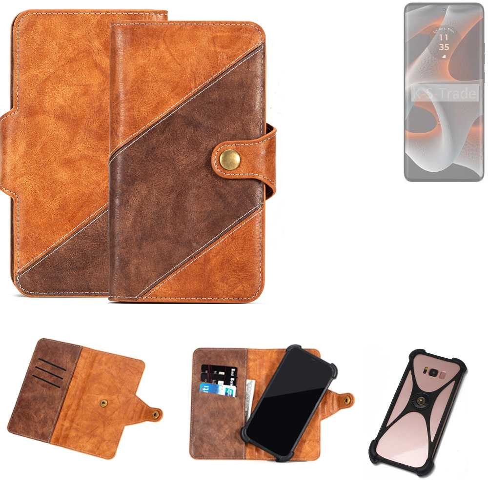 K-S-Trade Handyhülle für Motorola Edge 50 Pro, Handyhülle Schutzhülle Bookstyle Case Wallet-Case Cover