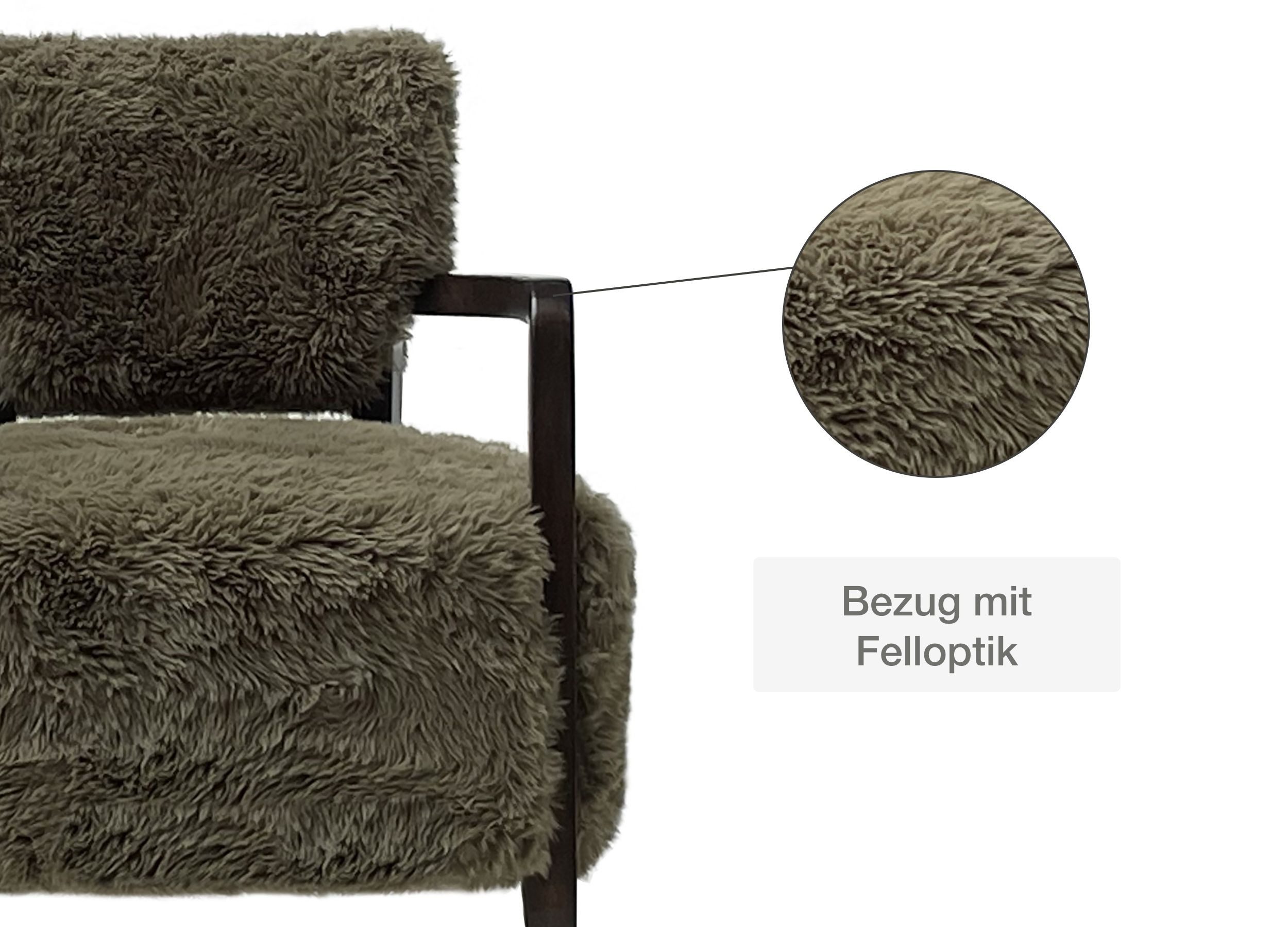 LC Home Loungesessel »Galway« Felloptik Armlehnensessel Retrosessel