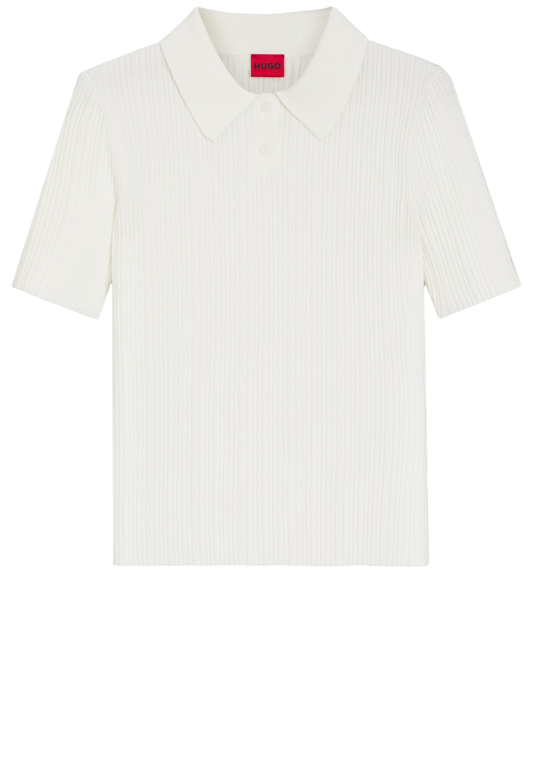HUGO Poloshirt Sareplette mit Rippstruktur (1-tlg)