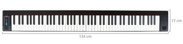 FunKey Home Keyboard Klapp-Piano - Keyboard zum Zusammenklappen - 88 Tasten Anschlagdynamik, (4 tlg., Inkl. Tasche & Sustain-Pedal), USB-MIDI, Bluetooth-MIDI und Bluetooth-Audio