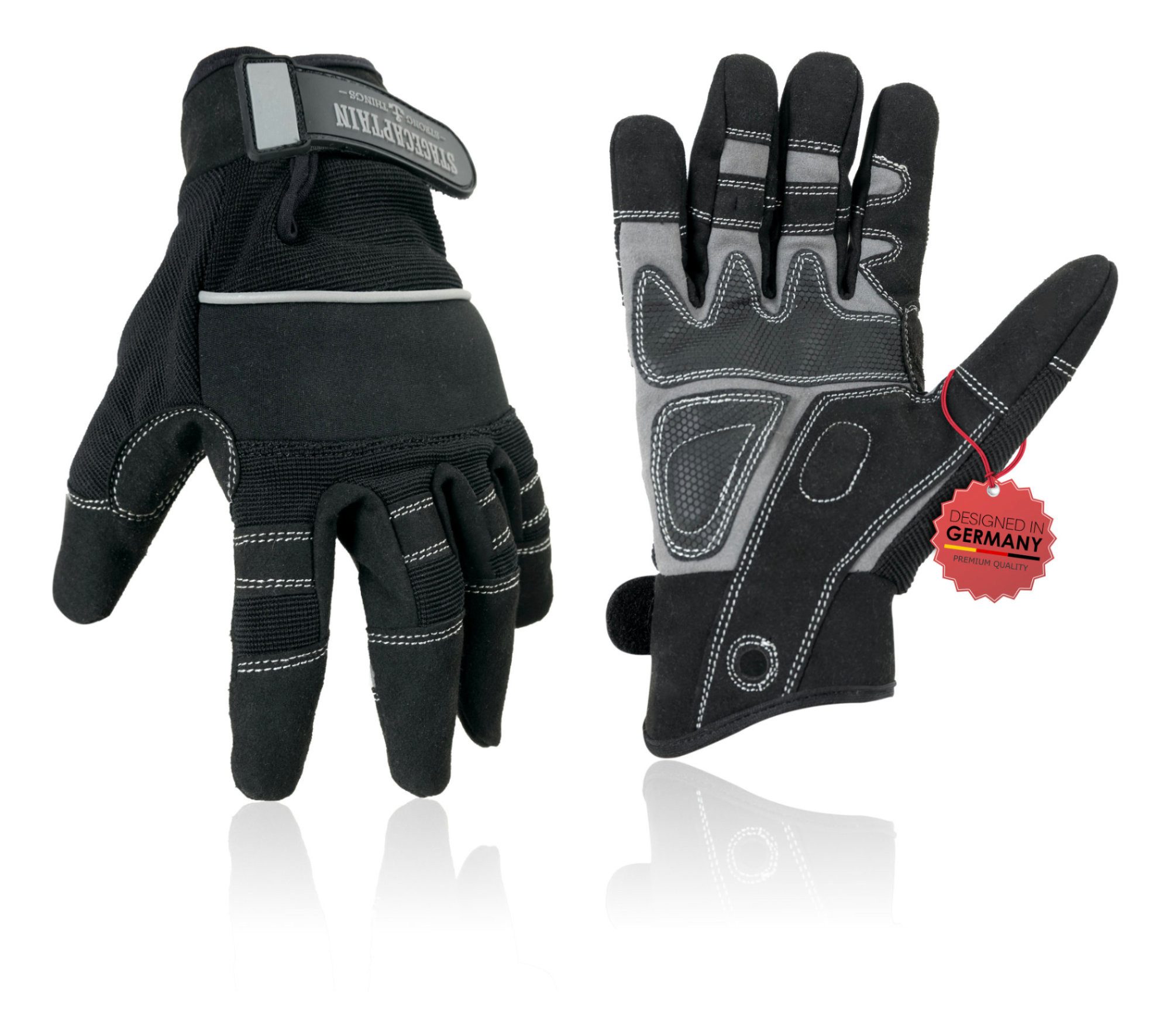 Stagecaptain Arbeitshandschuh-Set Rigger Handschuhe - Größe M (1-St) Innenfläche aus Kunstleder von Stagecaptain