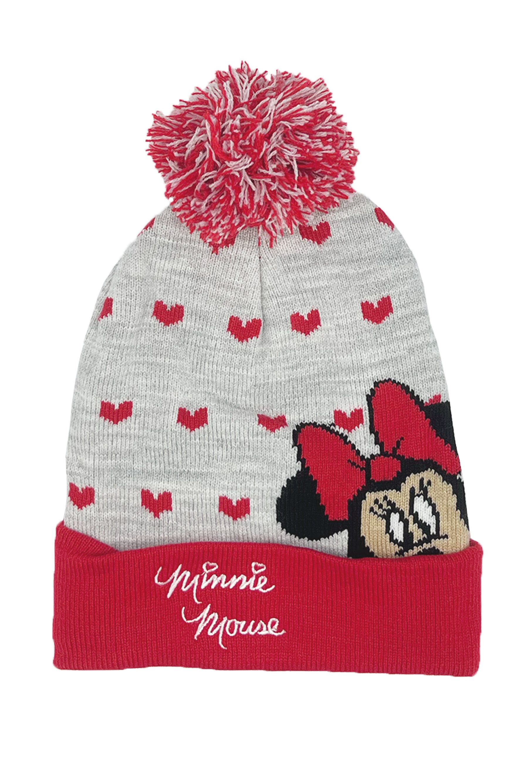 Disney Minnie Mouse Bommelmütze Winter-Mütze Mini Maus