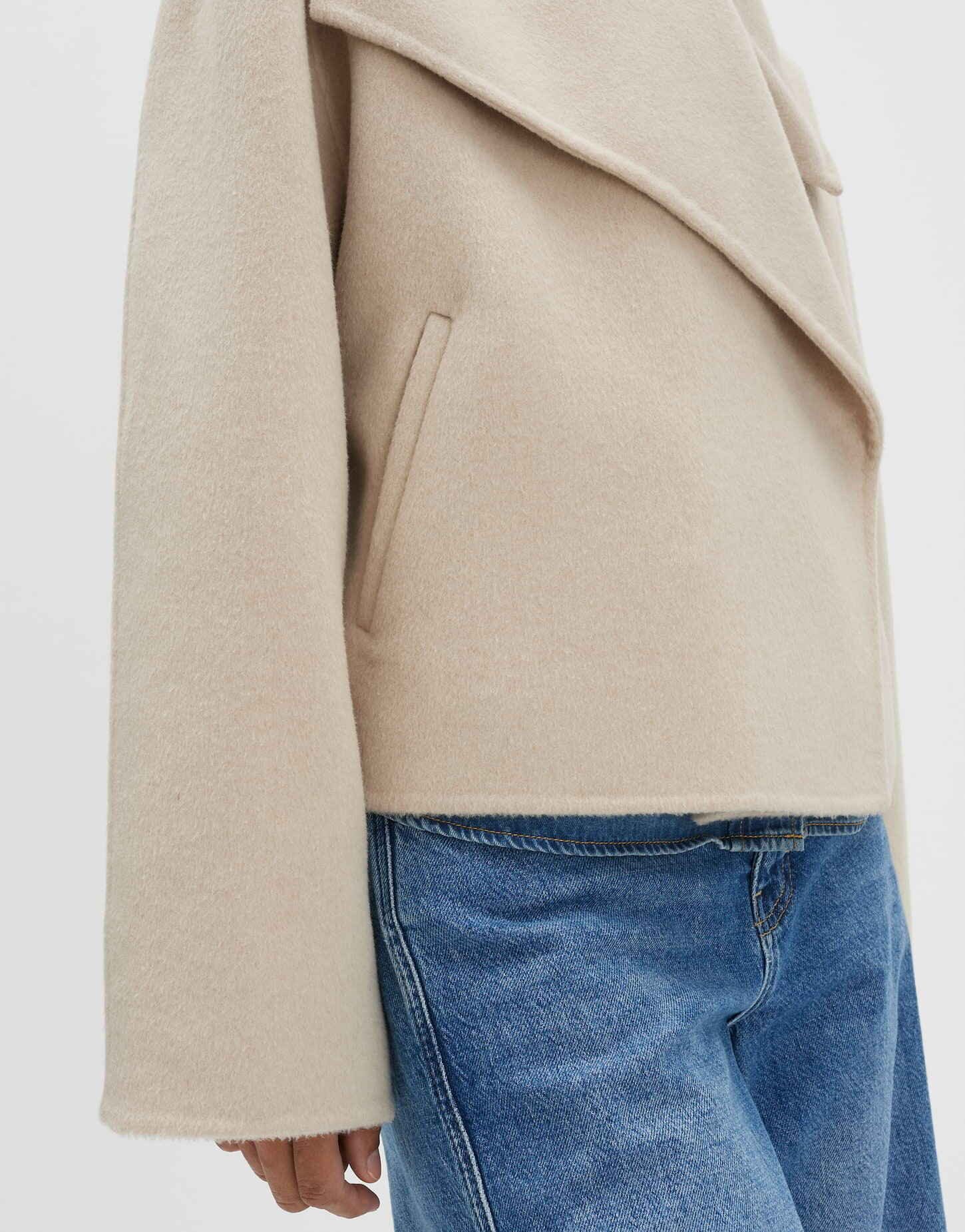 someday Wolljacke NARIA Regular mit breitem Schalkragen leicht ausgestellt geschnitten, gekämmte Oberfläche