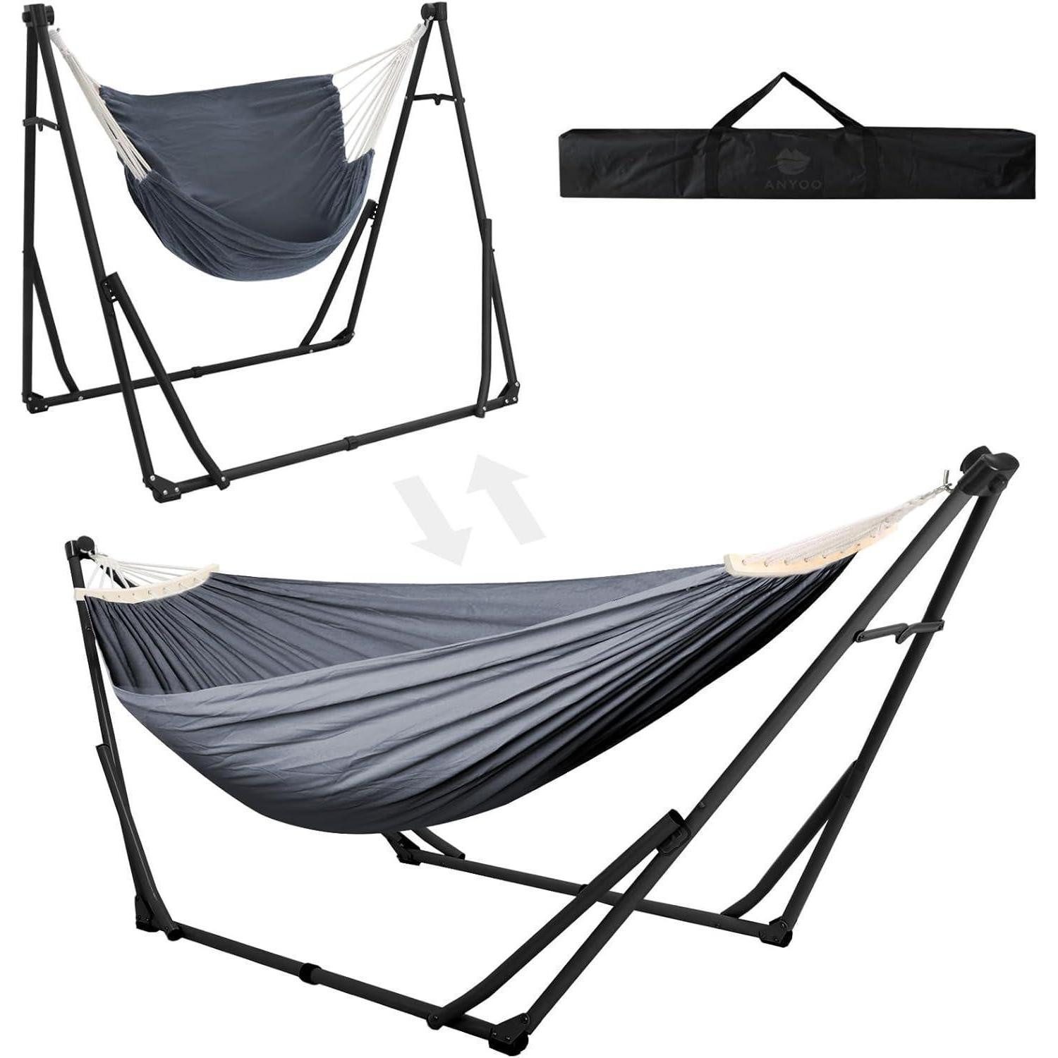 LuxusKollektion Hängematte Anyoo Hängematte und Hängesessel Set für Outdoor Indoor Relaxen