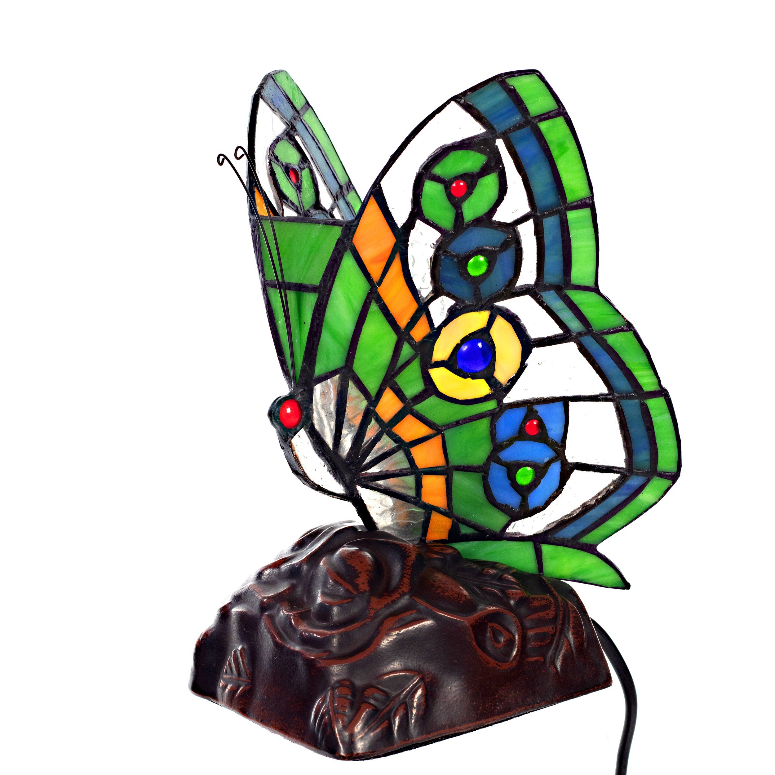 BIRENDY Stehlampe Tischlampe Tiffany-Style Schmetterling 204 Leuchte Dekorationslampe