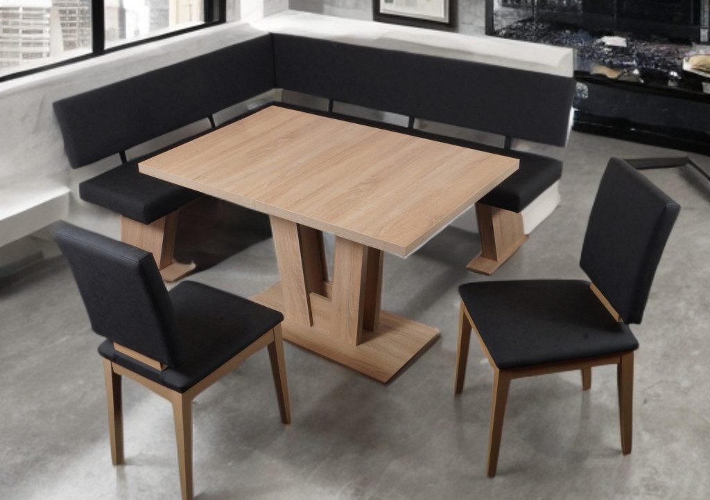 Stolebaenk Eckbankgruppe Varese MAVEAR, (1x Eckbank, 1x Tisch, 2x Stuhl), Sitz und Rücken Bezüge frei von allergisierenden Farbstoffen