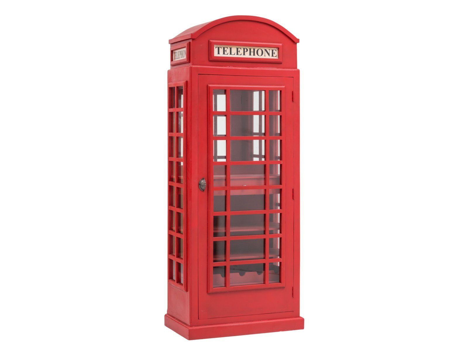 massivum Vitrine Barschrank Telefonzelle Rot (1-St)