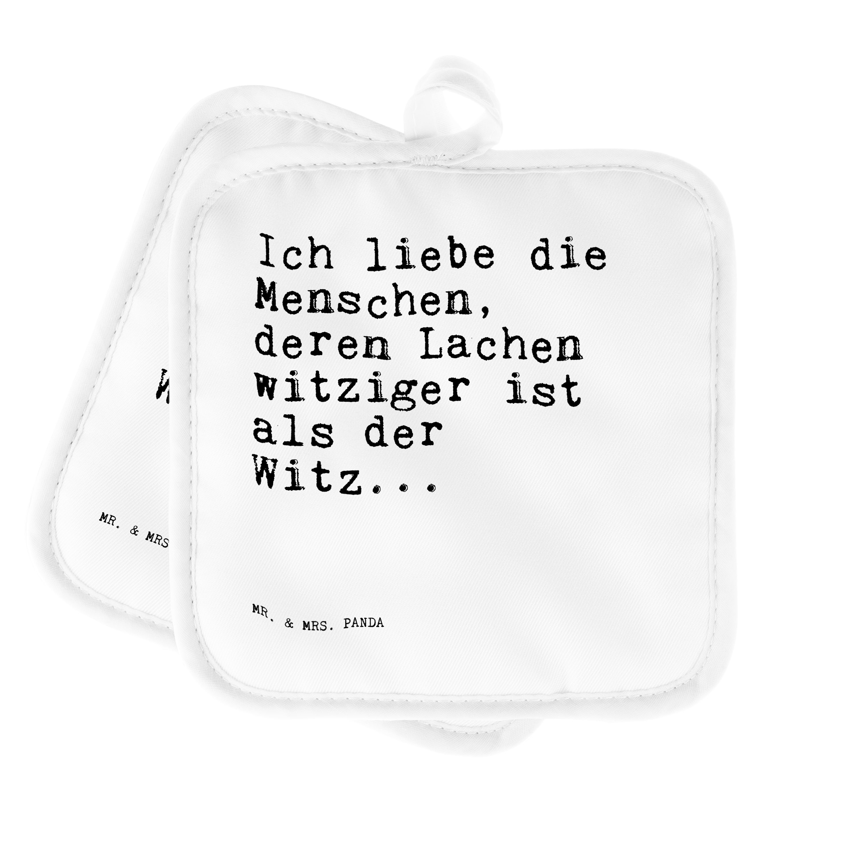 Mr. & Mrs. Panda Topflappen »Ich liebe die Menschen,... Weiß