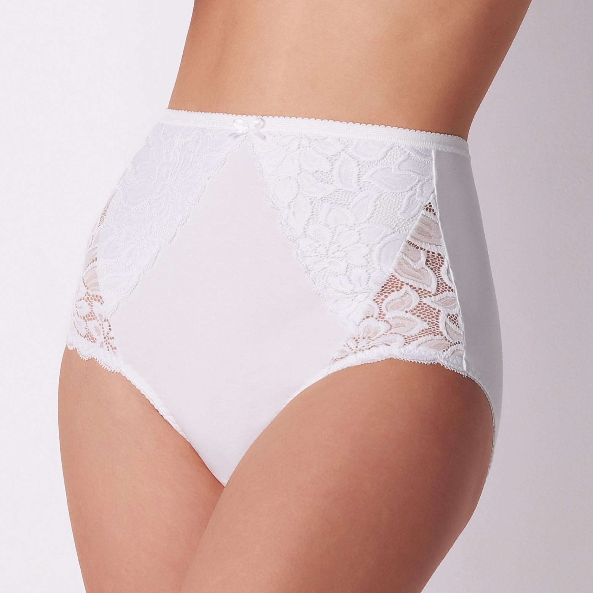 Cotonella Maxislip COTONELLA adc90 Maxi Slip mit Spitze MY PIZZO 40-54 weiss