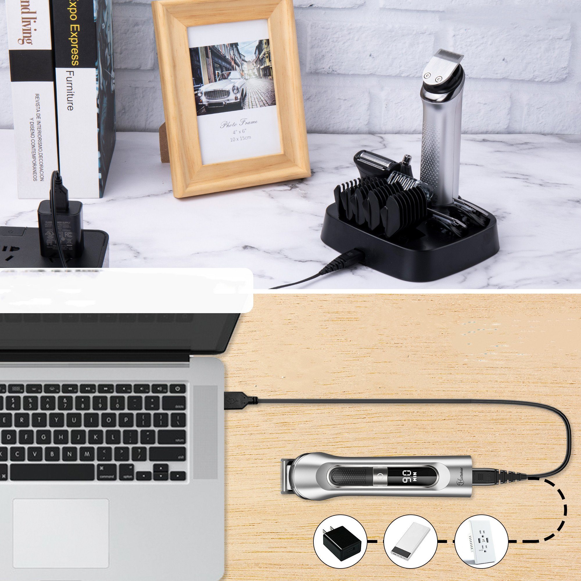 Scttomon Bartschneider RFC5918, Haarschneider Bodygroomer 5 in 1 Wasserdicht