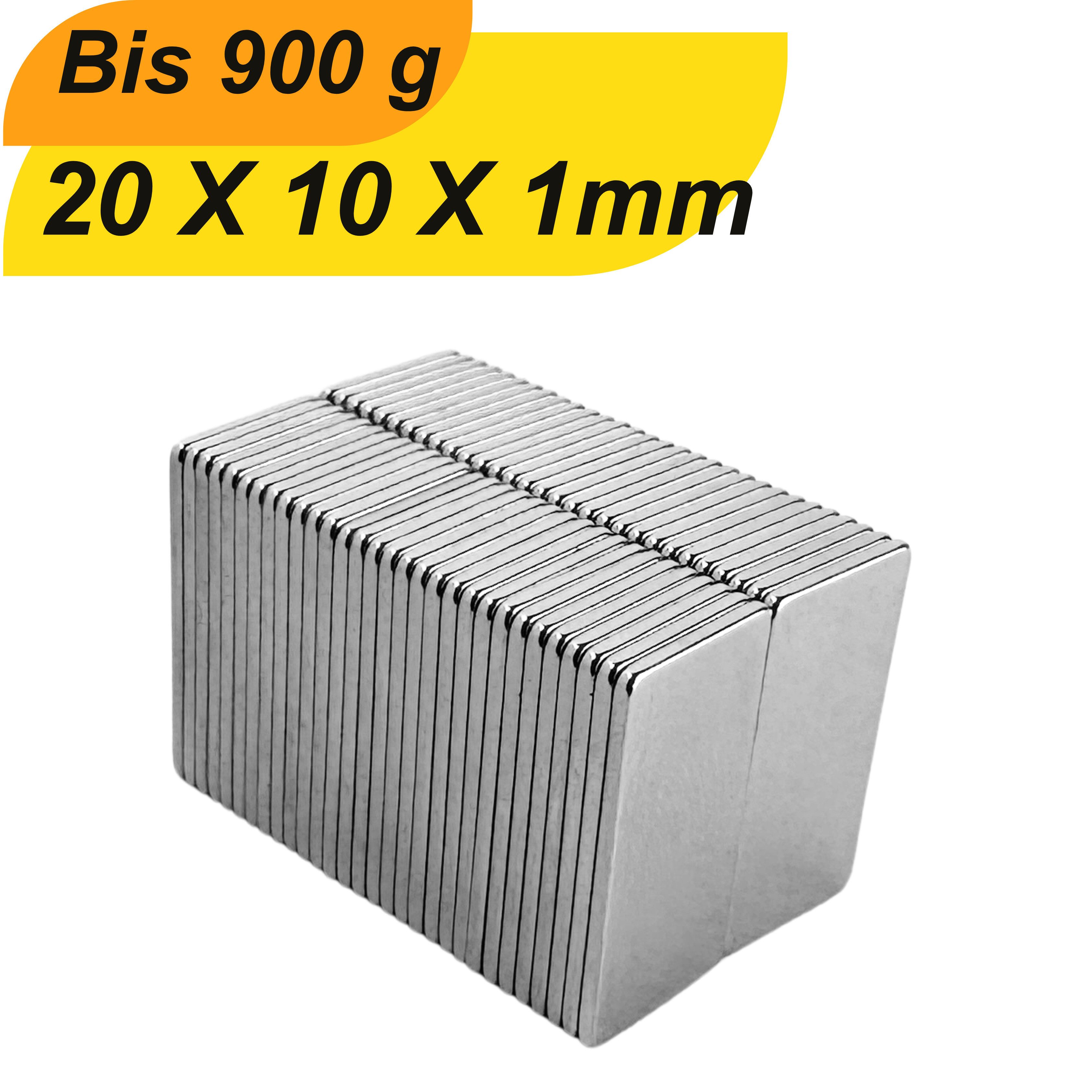 Magnet Neodym Magnet 20x10x1 mm Supermagnete Kubischer Magnet