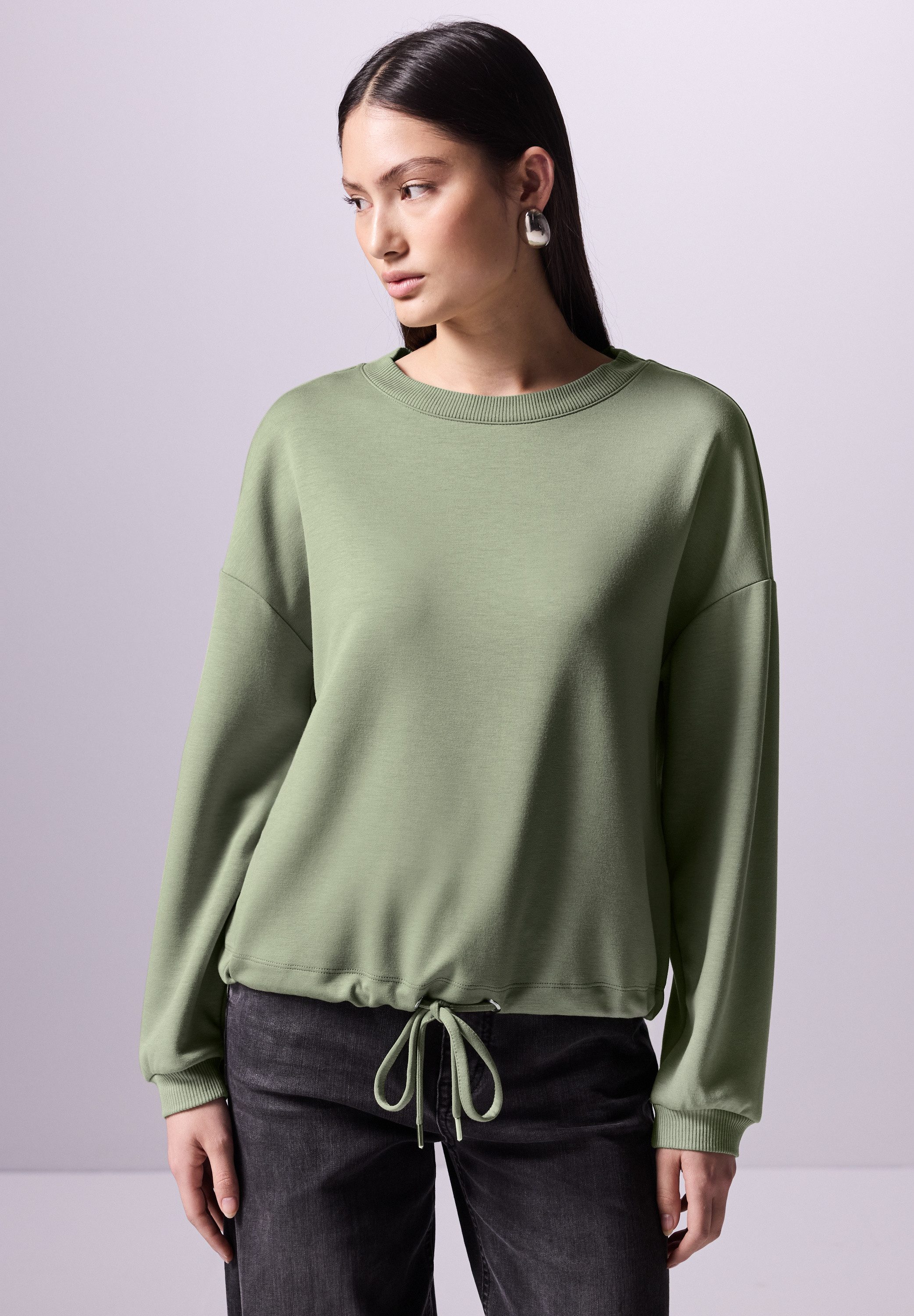 STREET ONE STUDIO Langarmshirt mit Tunnelzug günstig online kaufen