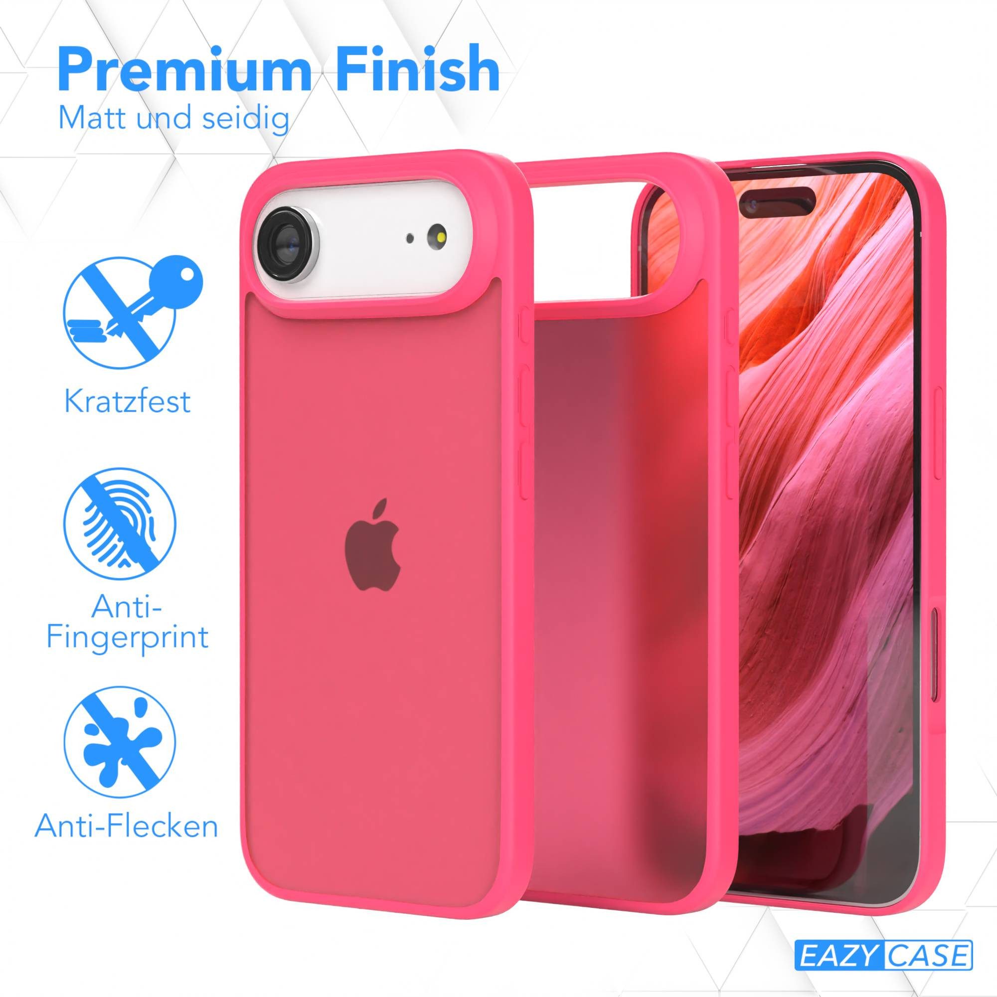 EAZY CASE Handyhülle Outdoor Case für Apple iPhone Air 6,5 Zoll, Outdoor Case Dünn Transparent mit Kameraschutz Back Cover Pink – Bild 5 von 5