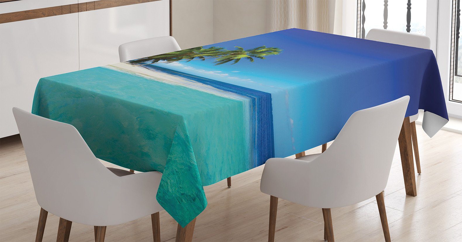Abakuhaus Tischdecke Farbfest Waschbar Für den Außen Bereich geeignet Klare Farben, Urwald Seaside Nature Tropic