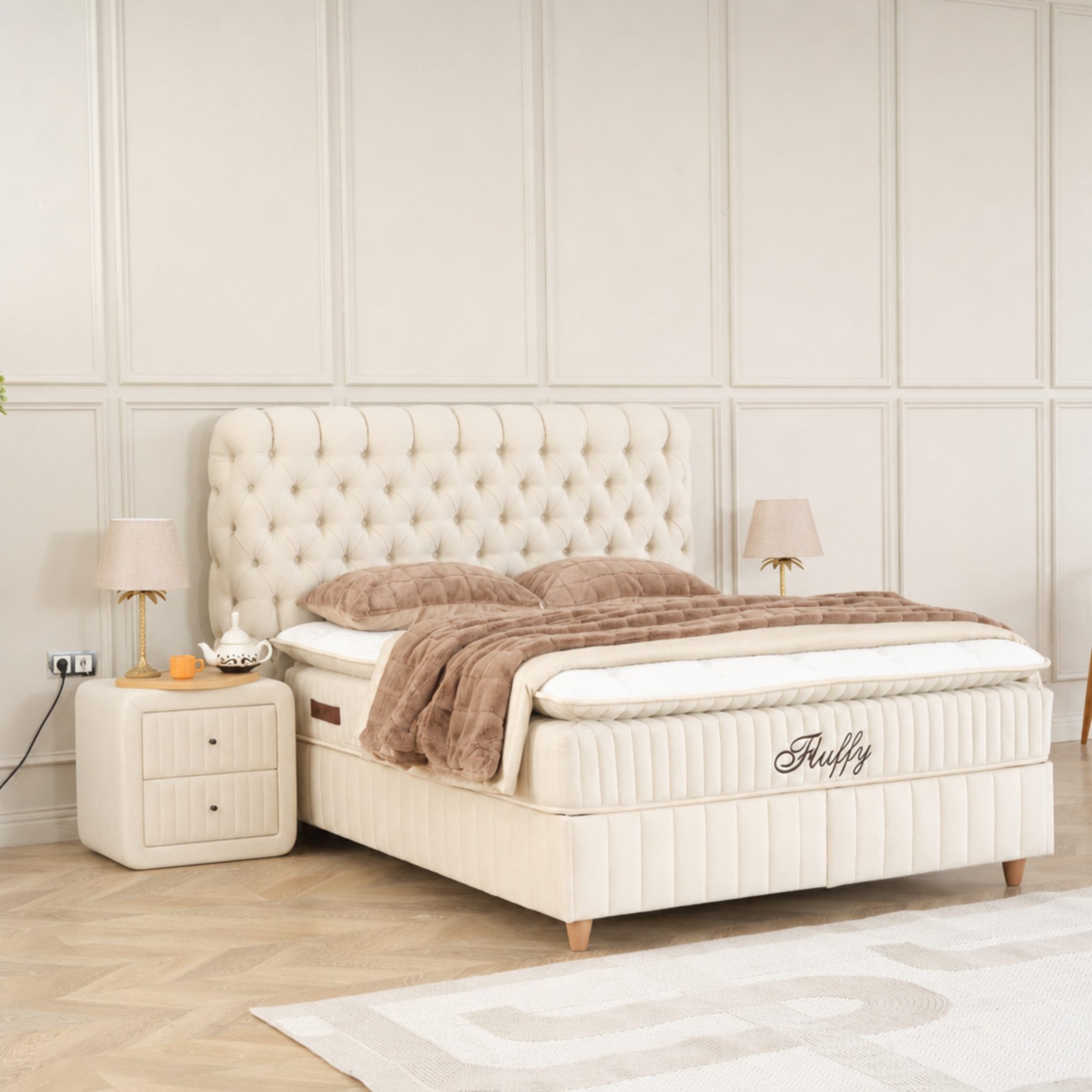 gowoll Boxspringbett bett 180 x 200 - 160 x 200 - Boxpringbett 140x200 Comfort, H3 Matratze (7 Zonen Allergenfrei & Atmungsaktiv, Orthopädische Matratze mit Topper, 1x Matratze, 2x Bettkasten, 1x Kopfteil), mit Komforteinstiegshöhe von 67cm
