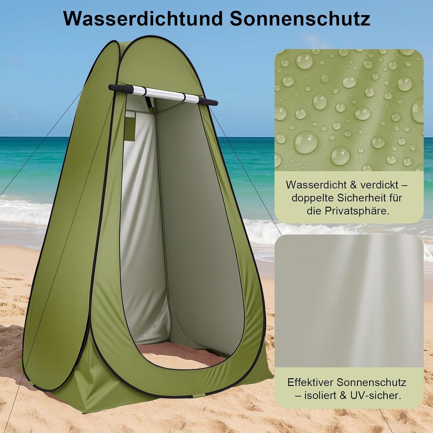 Youyijia Wurfzelt Pop-Up Toilettenzelt – Schwarzes Duschzelt mit UV-Schutz