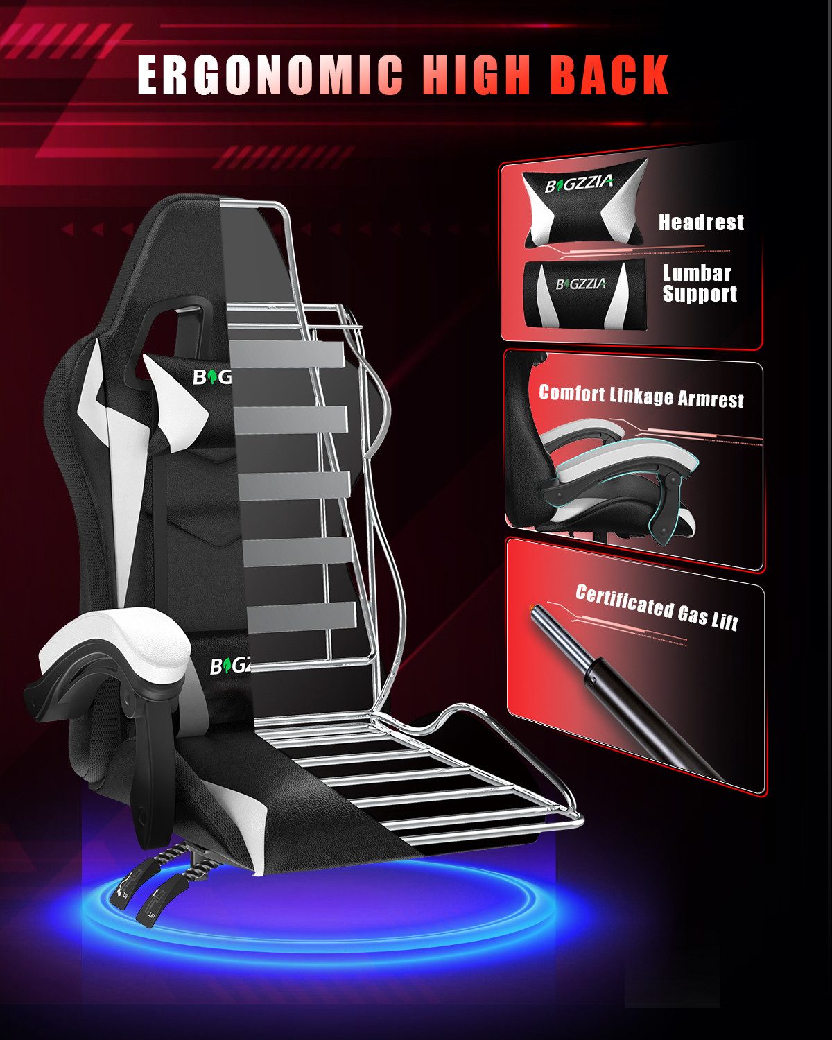 BIGZZIA Gaming-Stuhl mit LED - Gaming günstig online kaufen