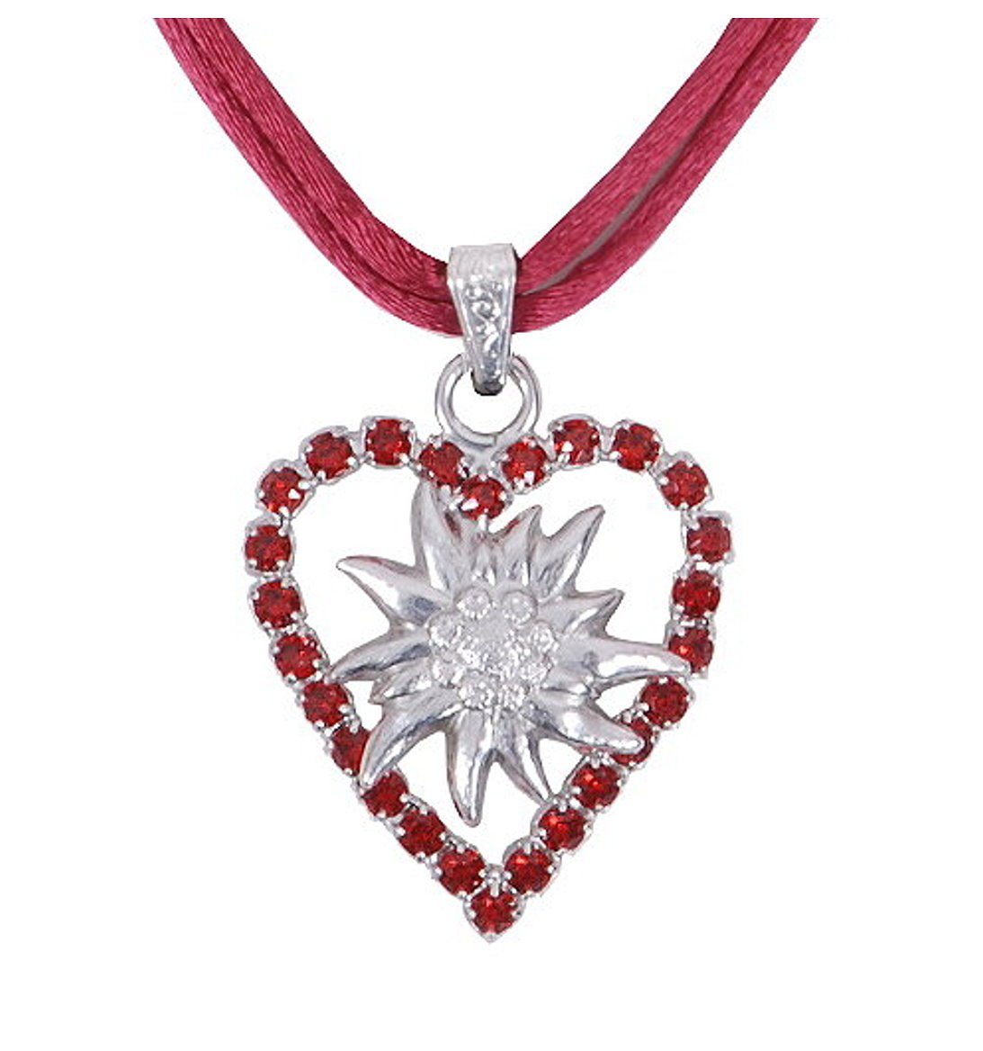 Moschen-Bayern Herzkette Trachtenkette Dirndlkette Edelweißkette Trachtenherz Herzkette, Schmuckstein Swarovski-Kristall