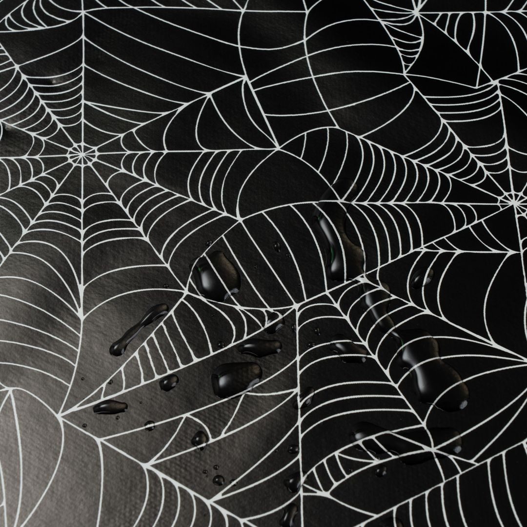 laro Tischdecke Wachstuchtischdecke Halloween Spinnennetz Schwarz PVC Eckig – Bild 2 von 5