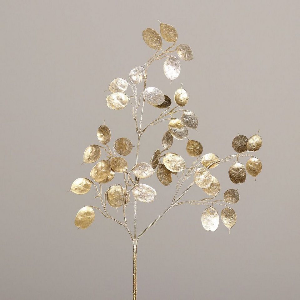 Kunstpflanze DPI Lunariazweig mit Glitzer gold 67 cm, DPI