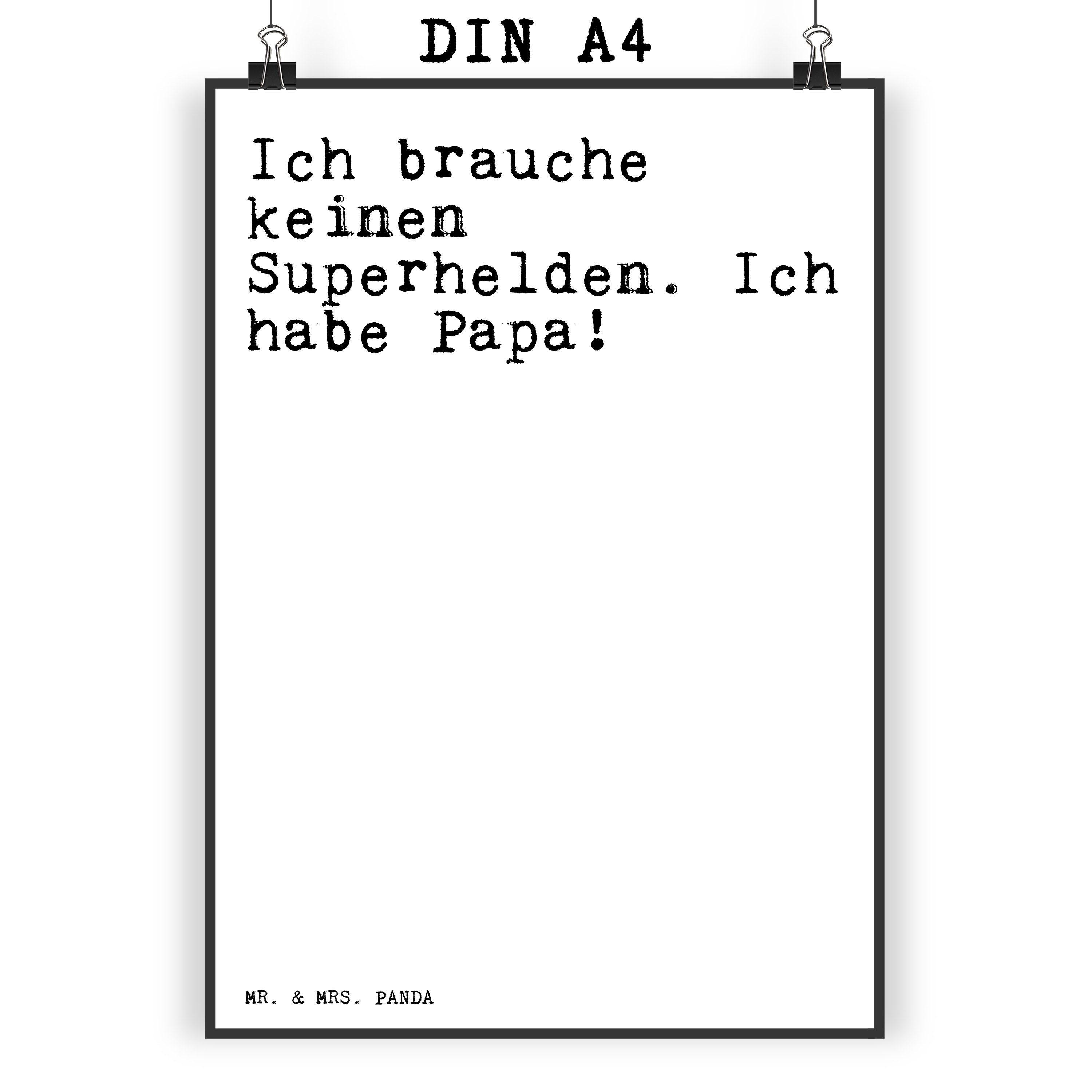 Mr. & Mrs. Panda Poster »Ich brauche keinen Superhelden.... Weiß
