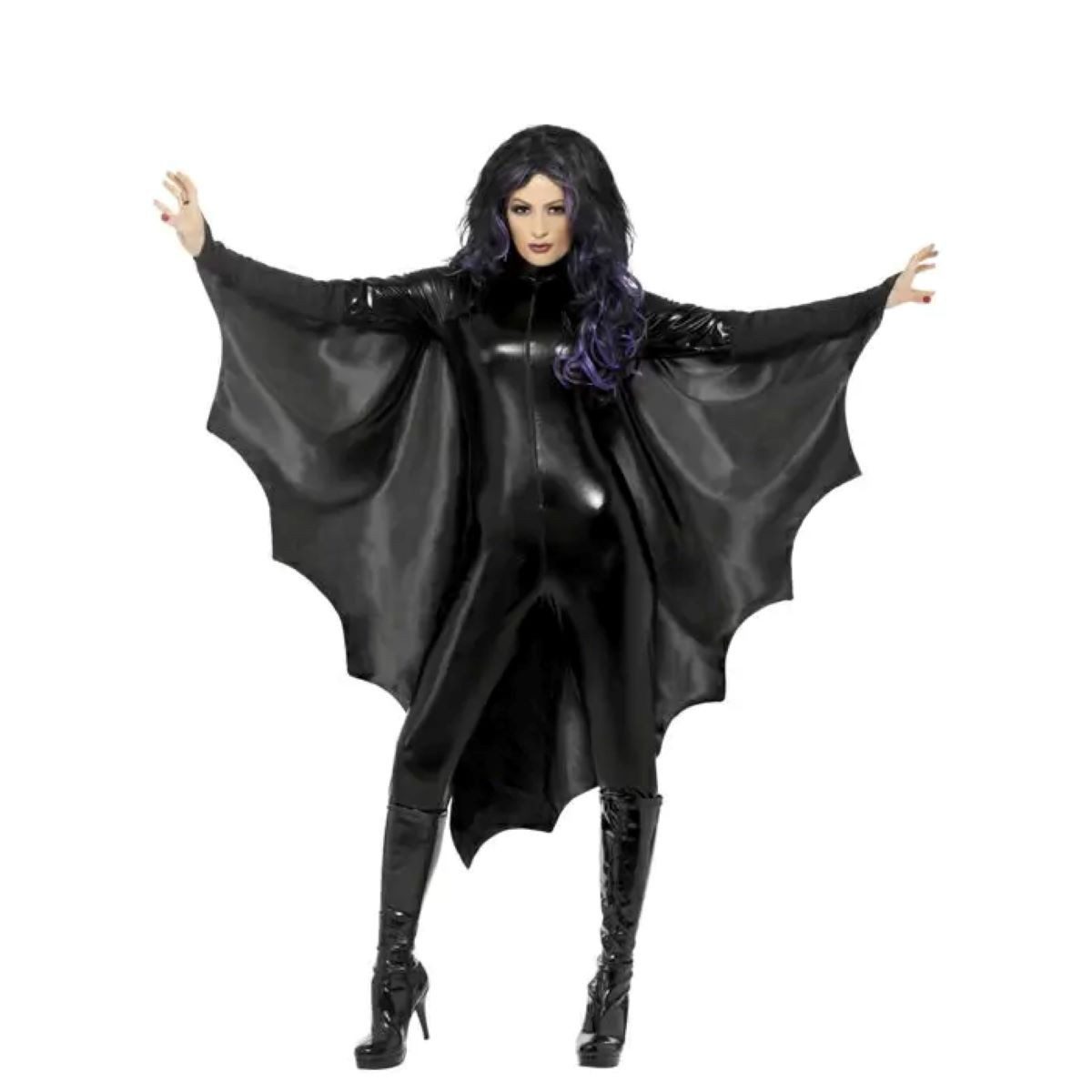 Smiffys Hexen-Kostüm Kostüm Cape Fledermaus Schwarz, Uni-Size
