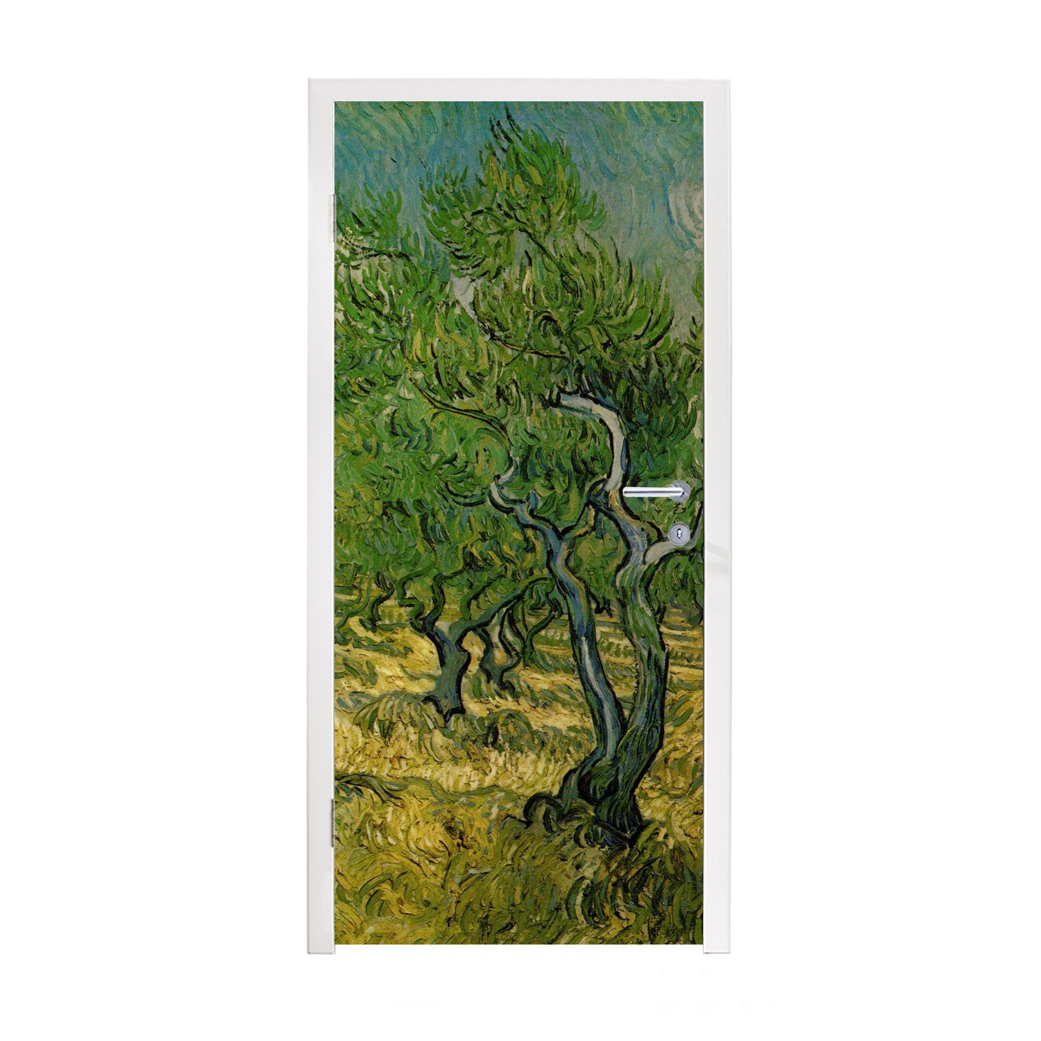 MuchoWow Türtapete Olivenhain - Vincent van Gogh, Matt, bedruckt, (1 St), Fototapete für Tür, Türaufkleber, 75x205 cm