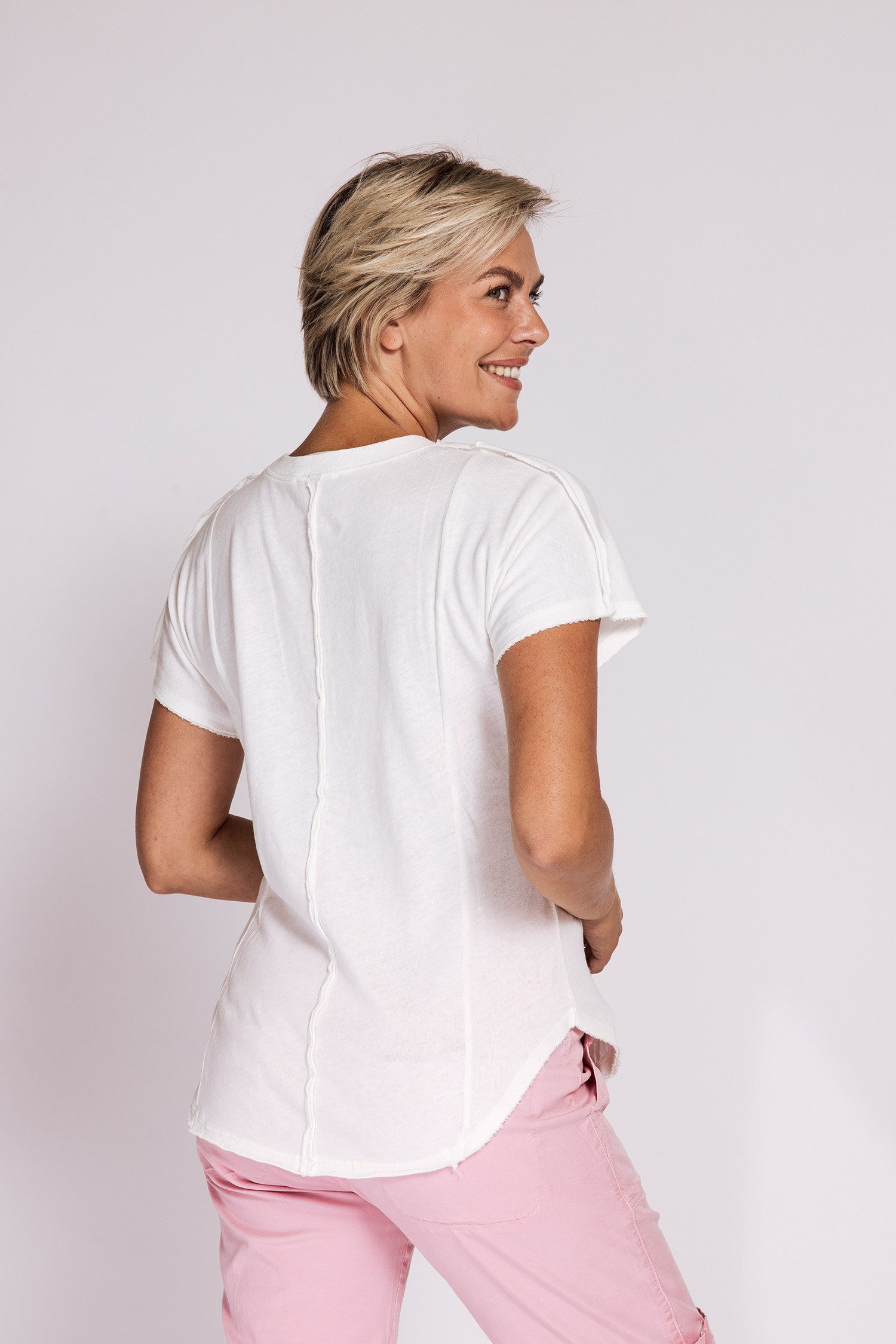 Zhrill Kurzarmshirt ROSAY normale Passform, Kurzarm, unifarbenes Design