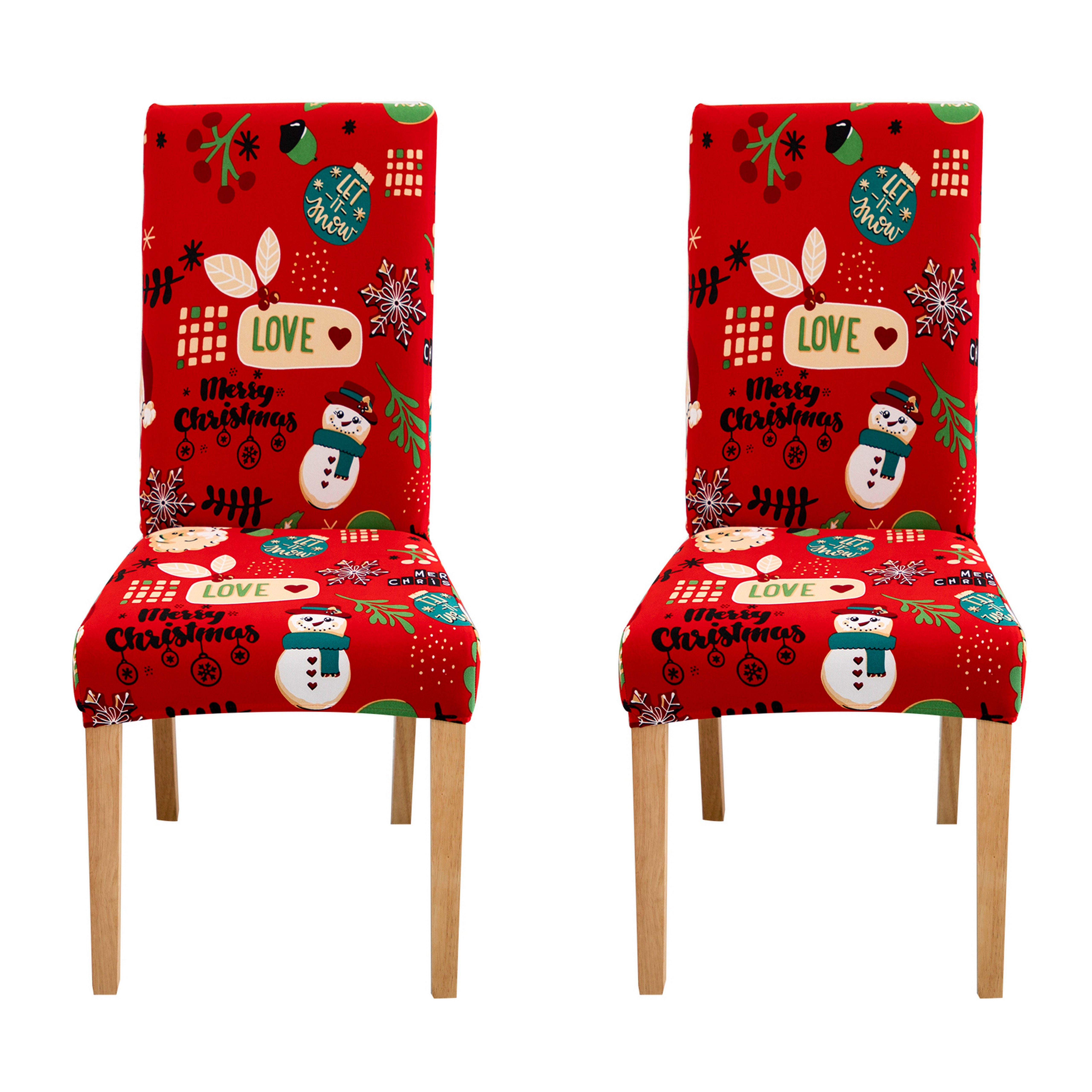 Qelus Stuhlhusse Stretch Stuhlhusse Weihnachtsmann Druck Stuhlhussen 2/4er günstig online kaufen