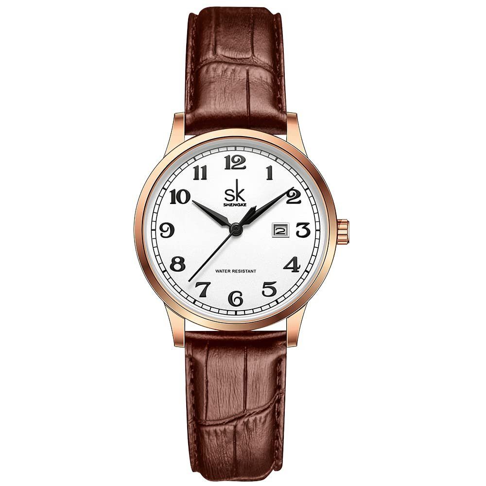 POCHUMIDUU Quarzuhr Damen Analog Quarz Uhr mit Leder Armband, (1-tlg)