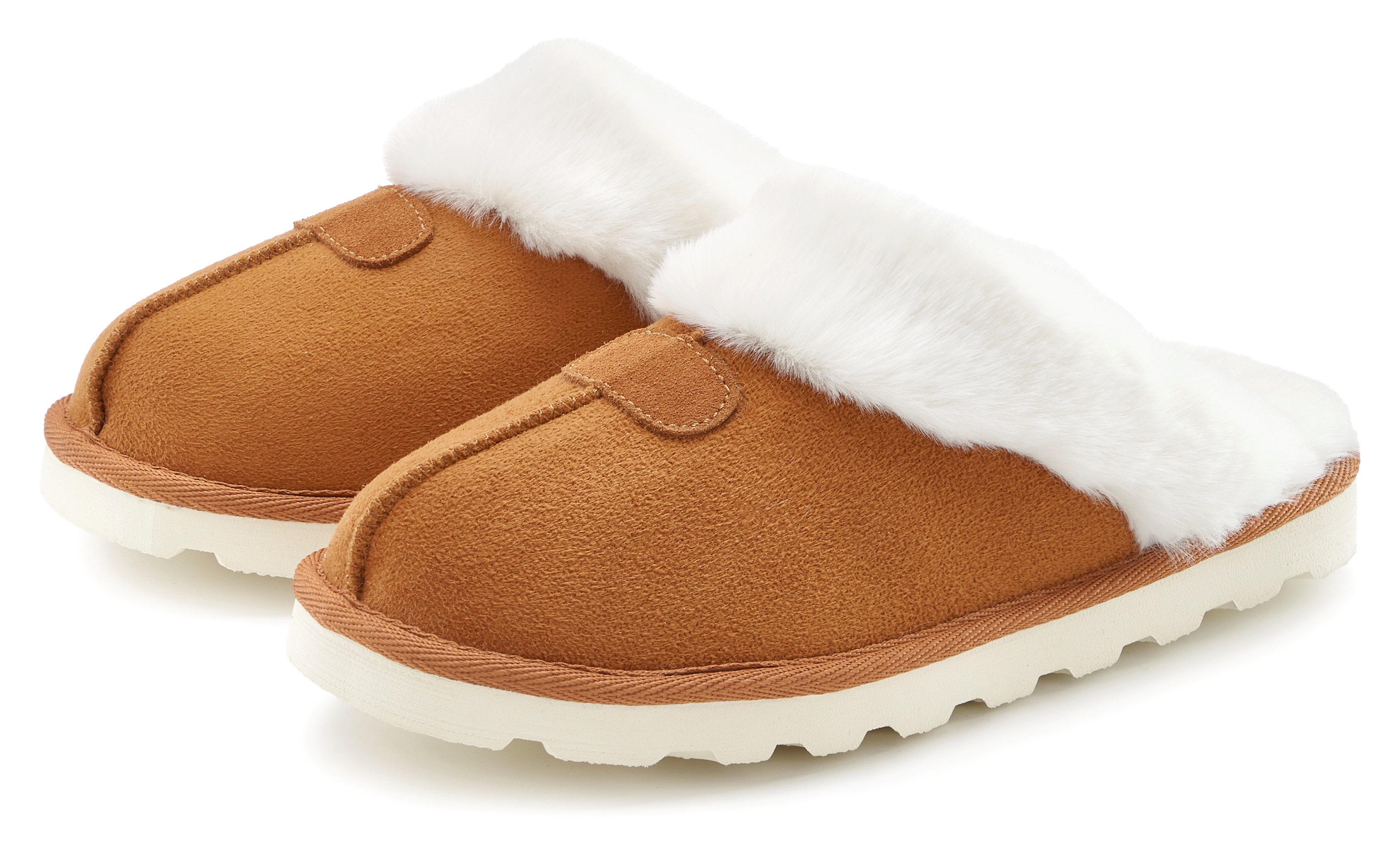 Vivance Plüsch Hausschuhe, Pantolette, Pantoffeln, Clogs, Schlappen, Hausschuh mit Warmfutter VEGAN. Reduzierter Preis € 29,99. Unverbindliche Preisempfehlung € 39,99