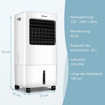 COSTWAY Bodenventilator, 4in1, 3 Modi, 7,5H Timer, Fernbedienung