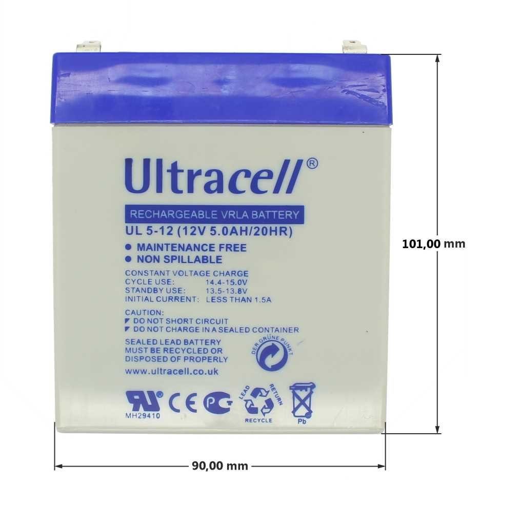 Ultracell Ultracell UL5-12 12V 5Ah Akku Blei Gel AGM Bleiakku Akku