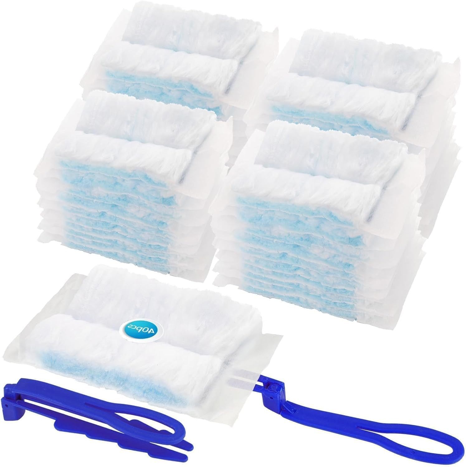 FELIXLEO Luftentfeuchter 40er Staubmagnet Tücher Nachfüllpack für Swiffer Staubwedel mit Griff