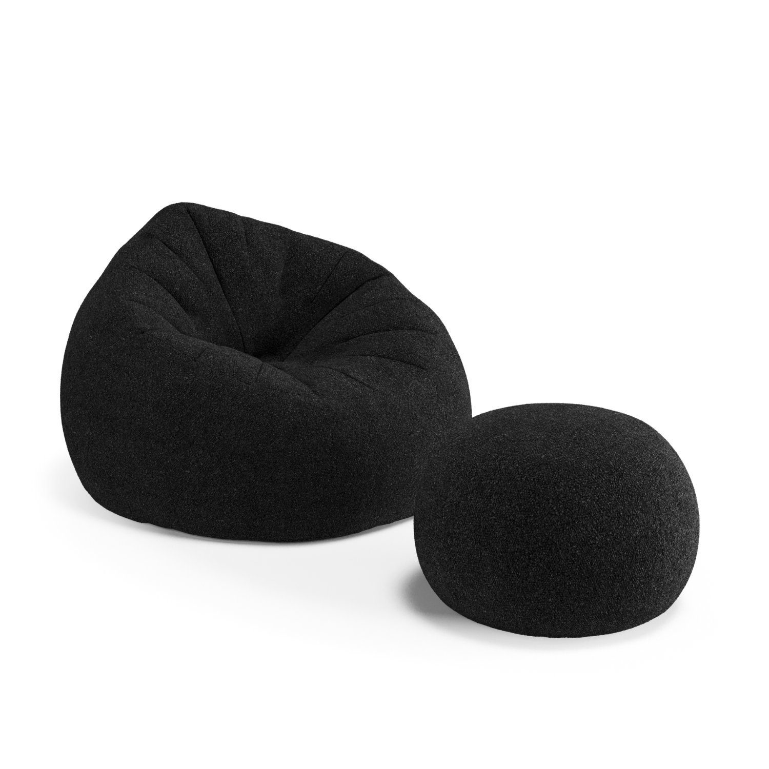 (Sitzsack), Indoor Orely Sitzsack x / Baloo Levy in Bouclé Europe, Sitzsack, Made Stoffart Set VYNCA Black